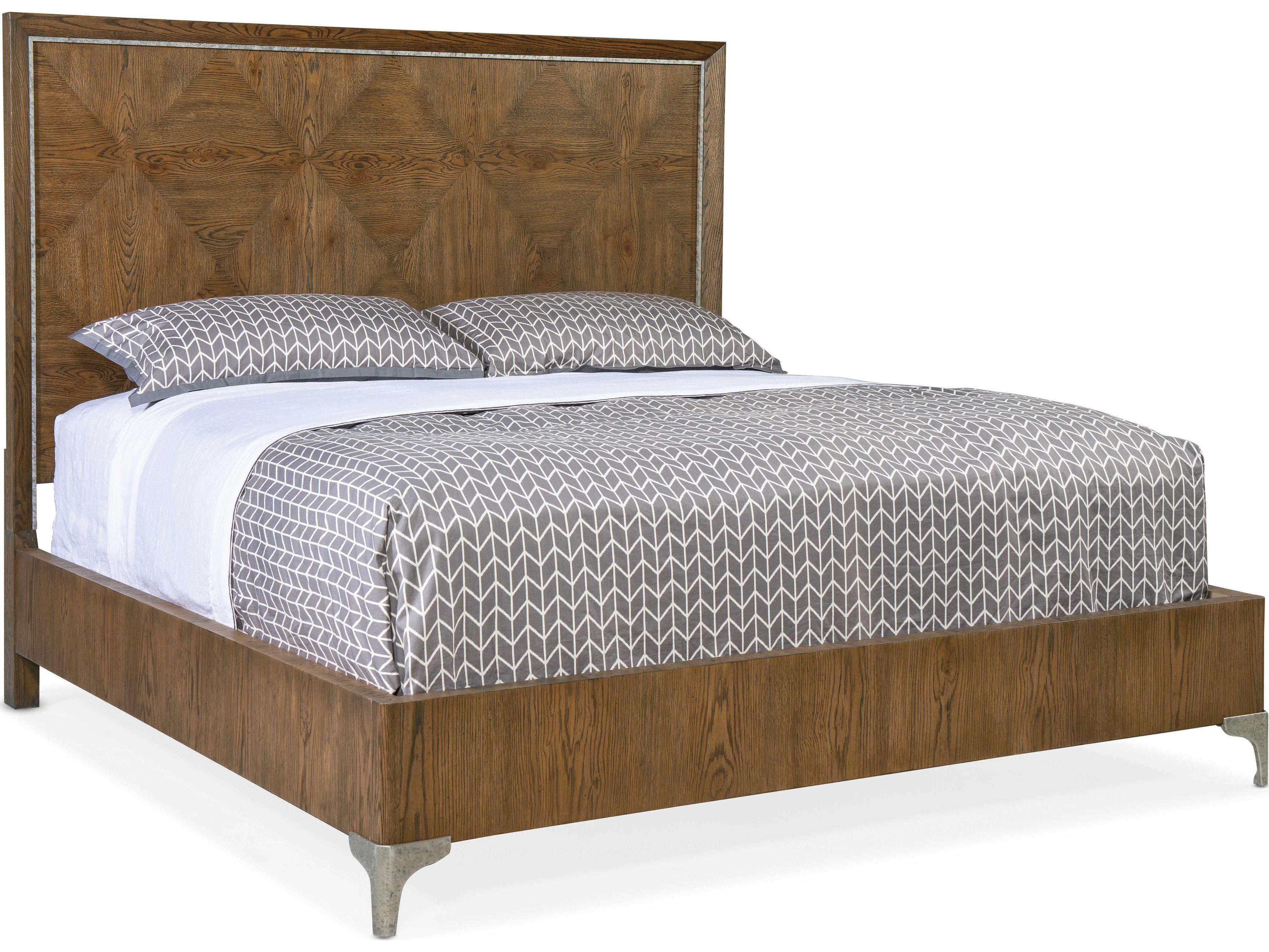 Hooker Furniture Chapman Wood Brown Oak King Panel Bed