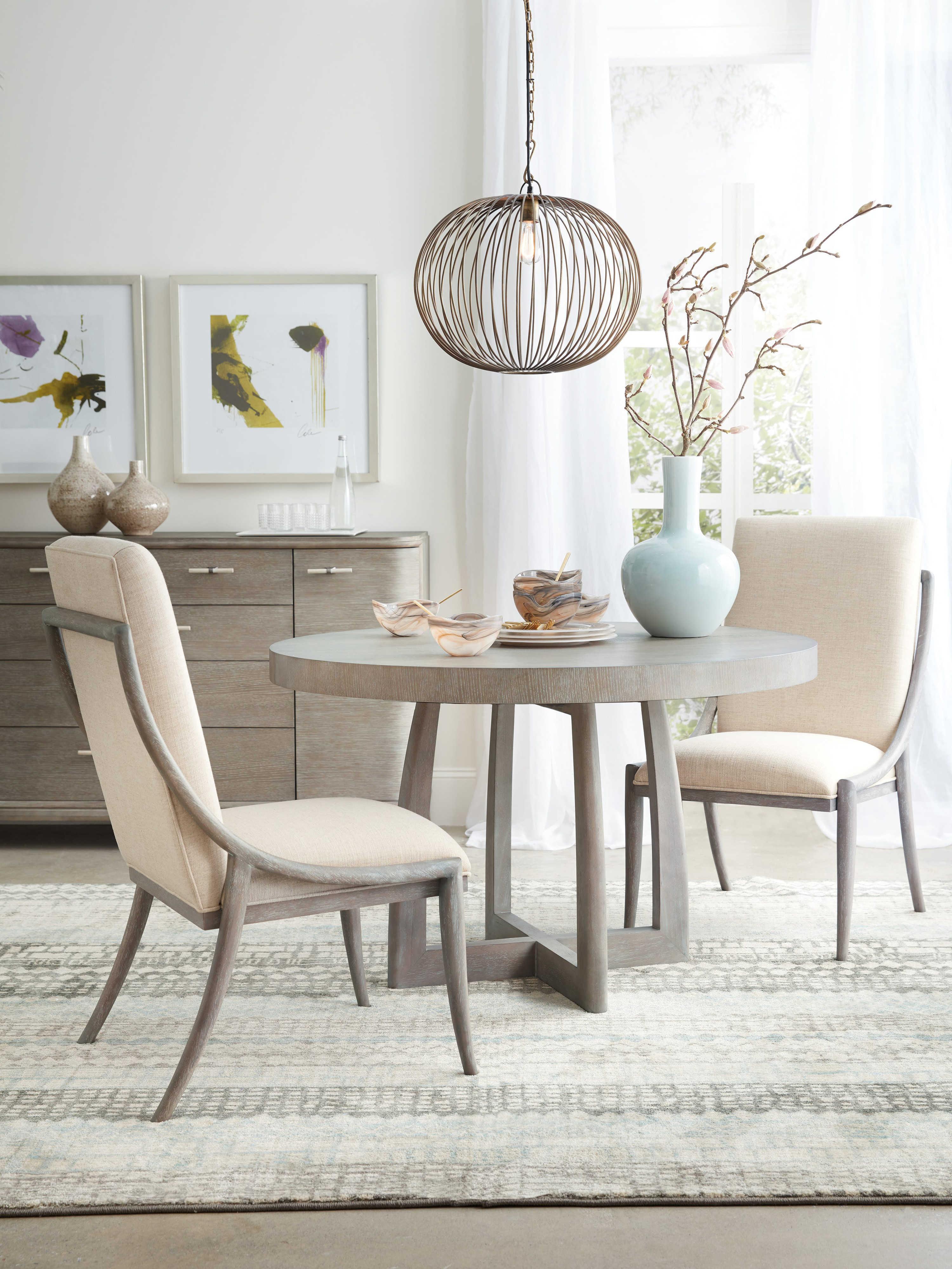 Hooker Furniture Affinity Rubberwood Beige Upholstered Side Dining Chair