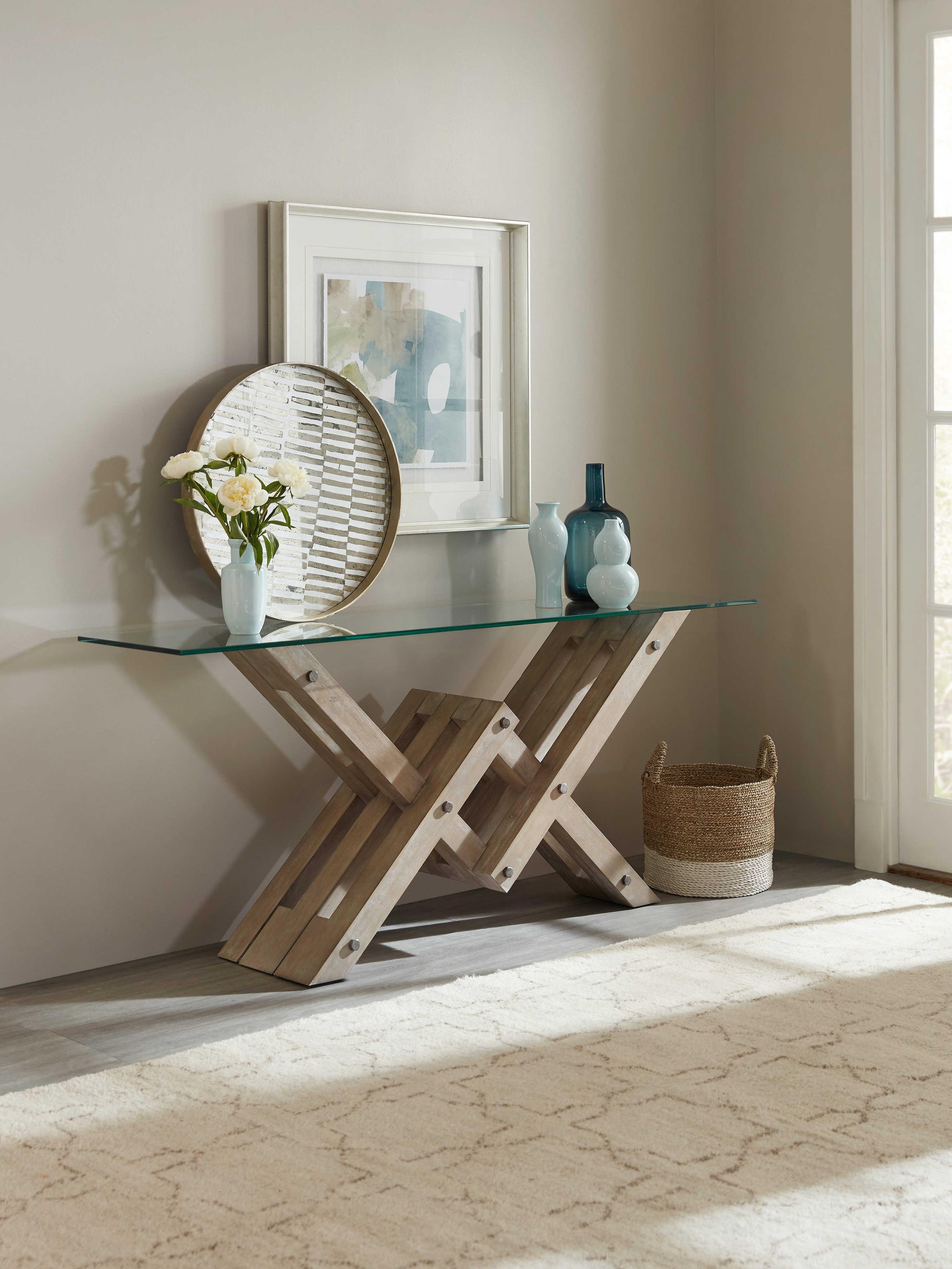 Hooker Furniture Affinity Rectangular Glass Console Table