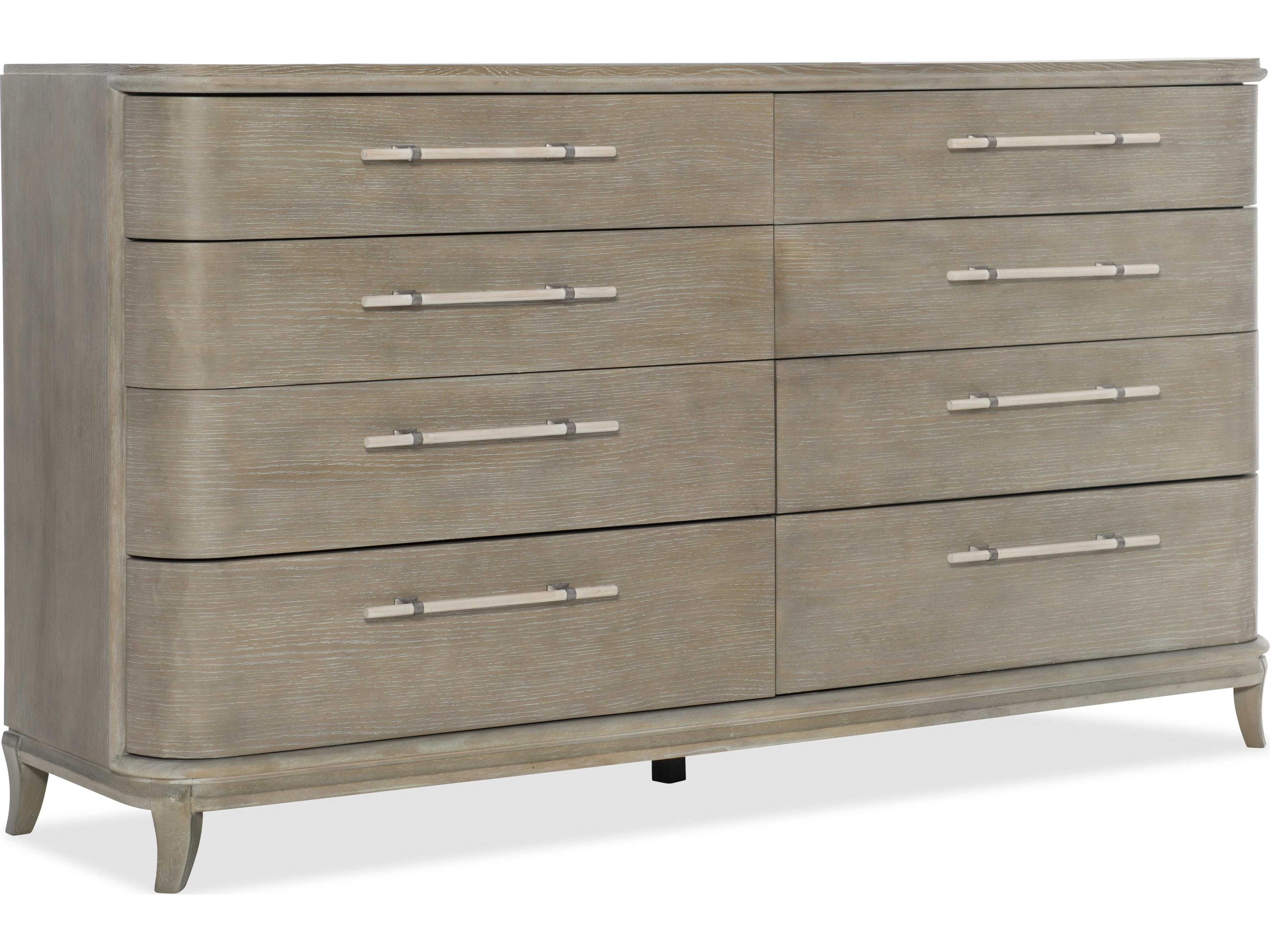 Luxecor Heritage 8-Drawers Gray Rubberwood Double Dresser