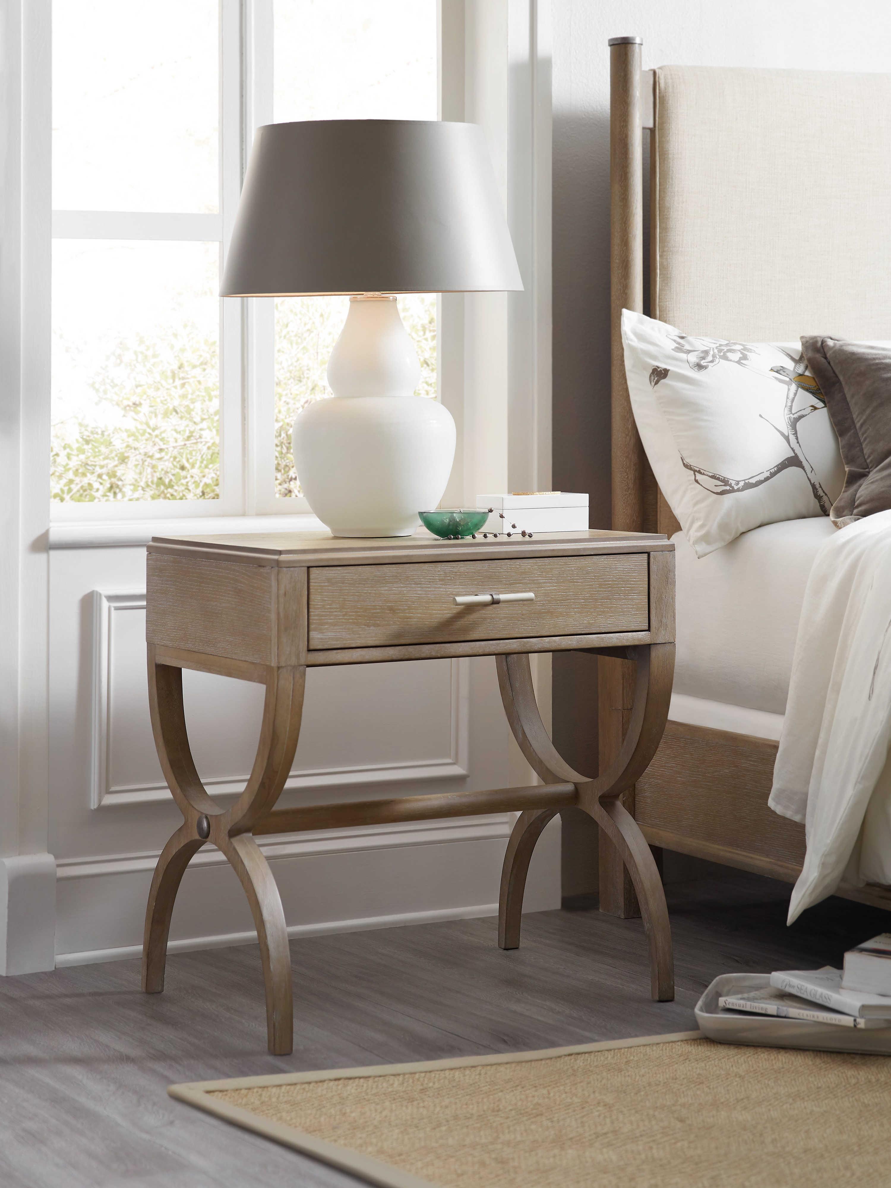 Luxecor Heritage 1-Drawer Gray Oak Wood Nightstand