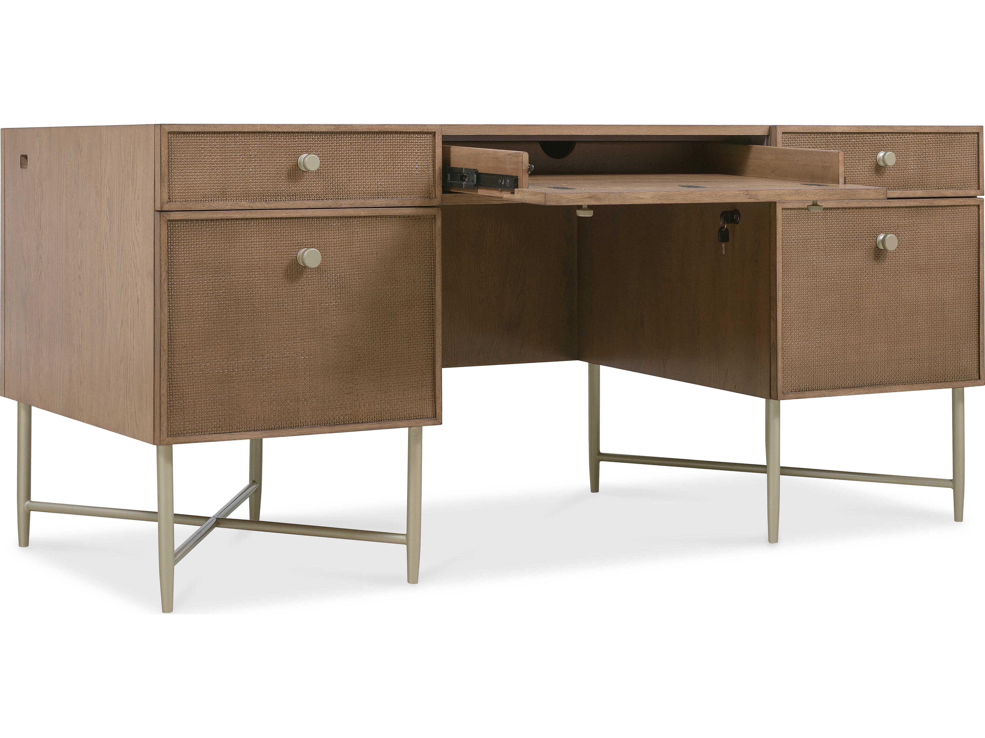 Luxecor Heritage Brown Oak Wood Executive Desk