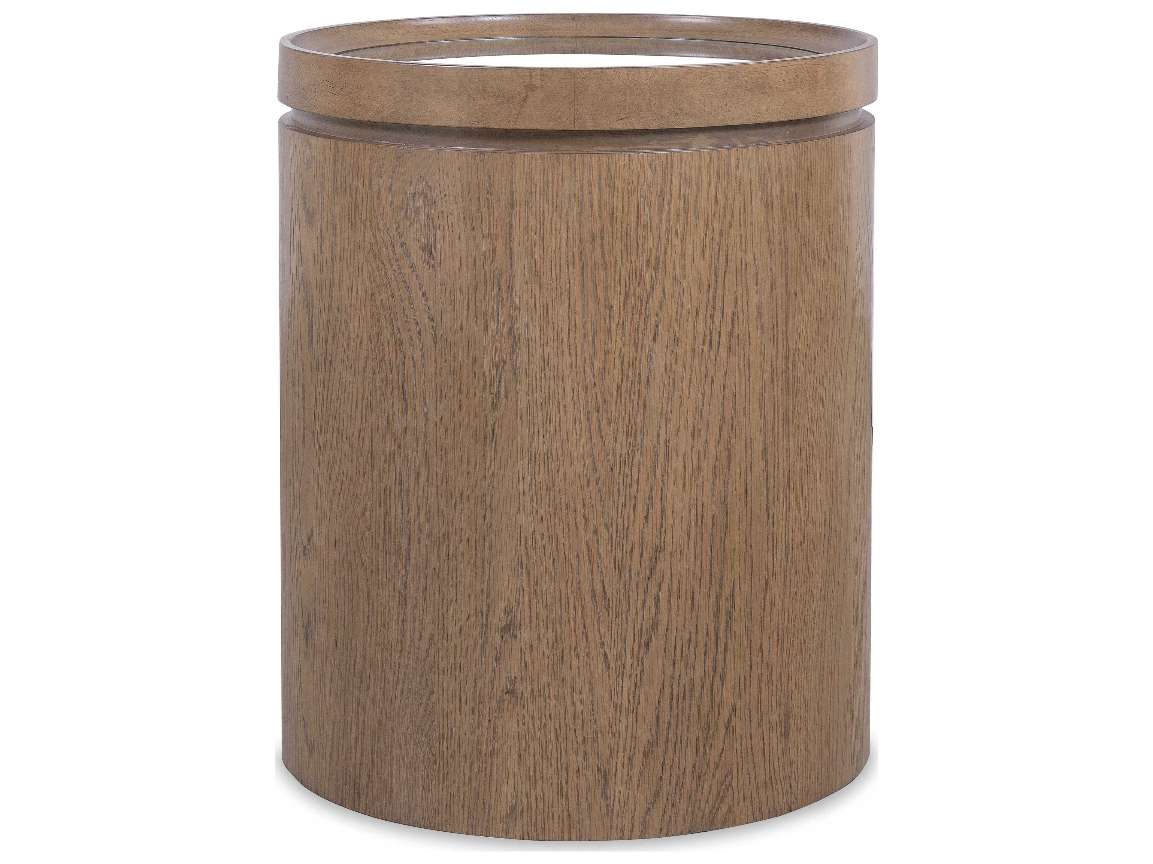 Hooker Furniture Sonnet Round Glass Wood End Table
