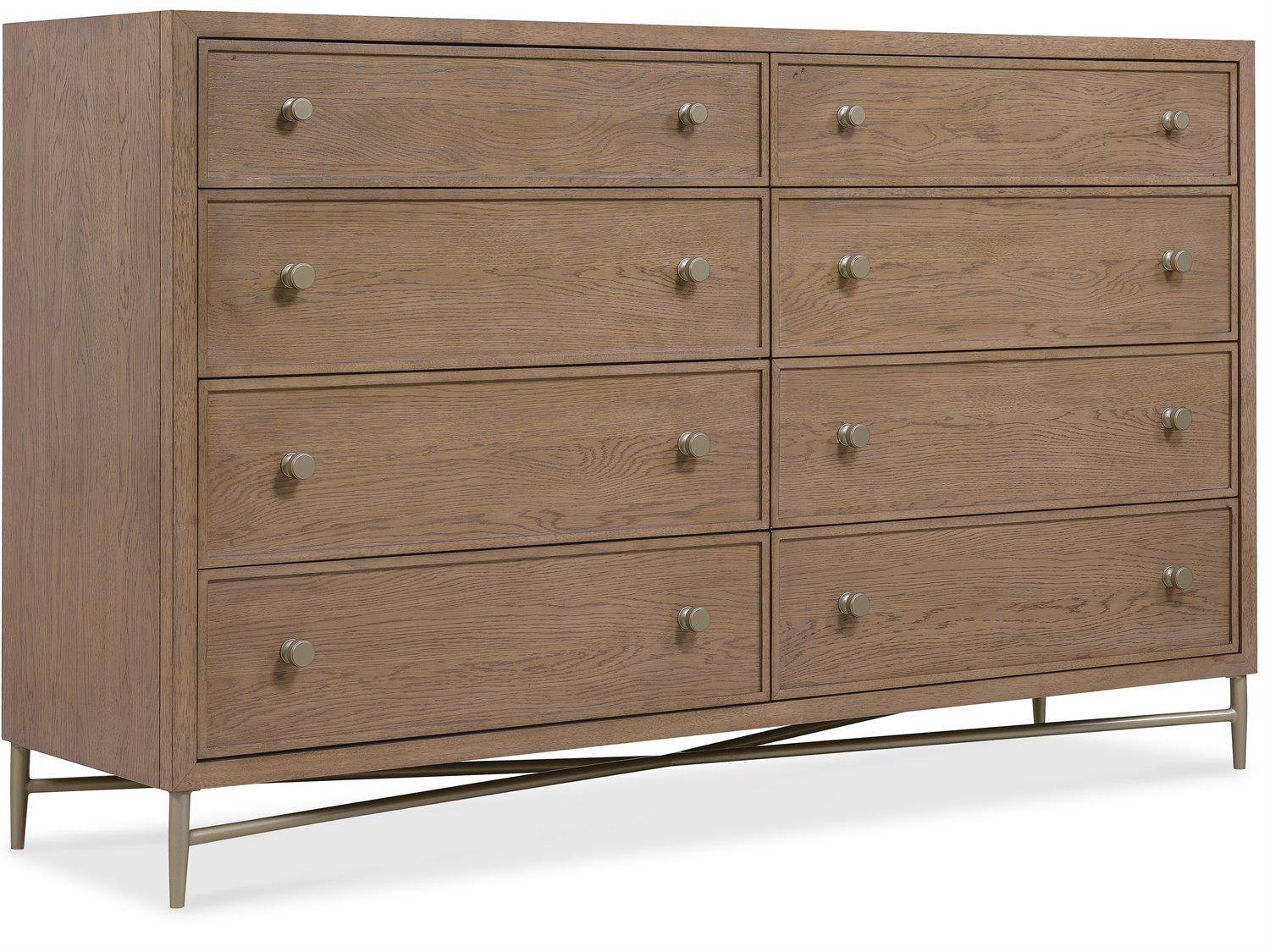 Hooker Furniture Sonnet Brown Oak Wood Double Dresser