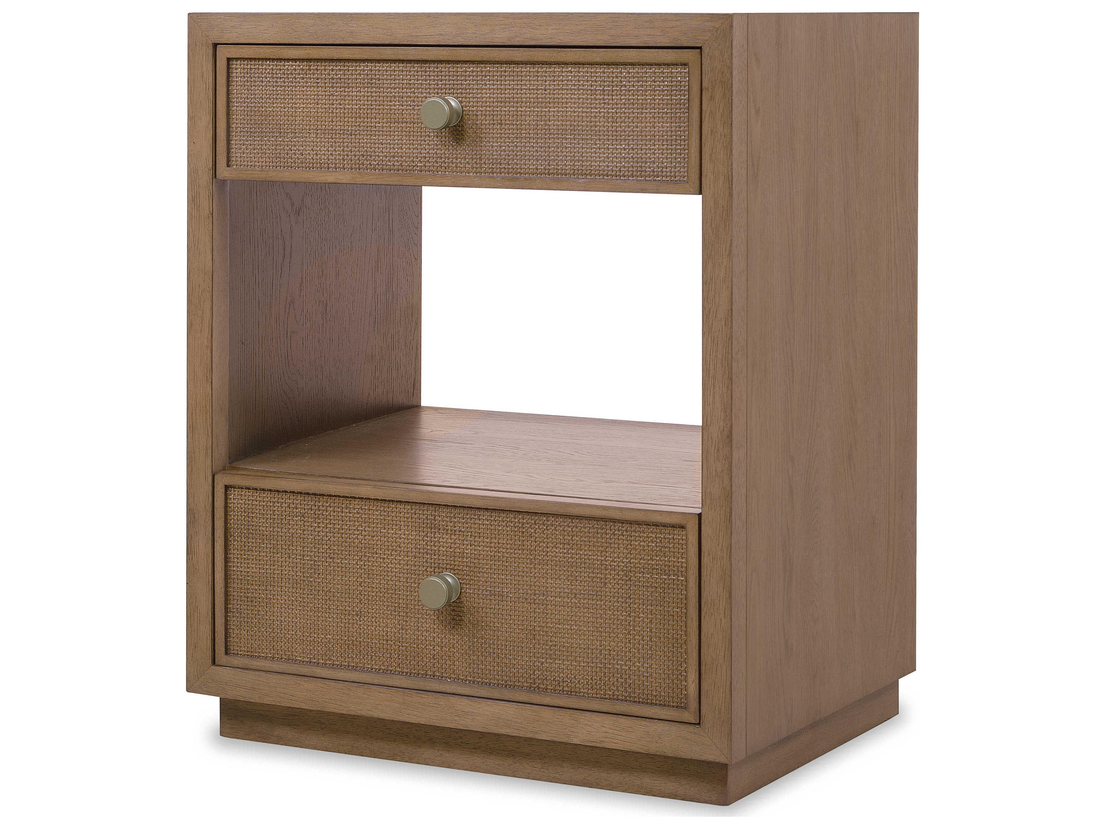 Hooker Furniture Sonnet 2-Drawers Brown Oak Wood Nightstand