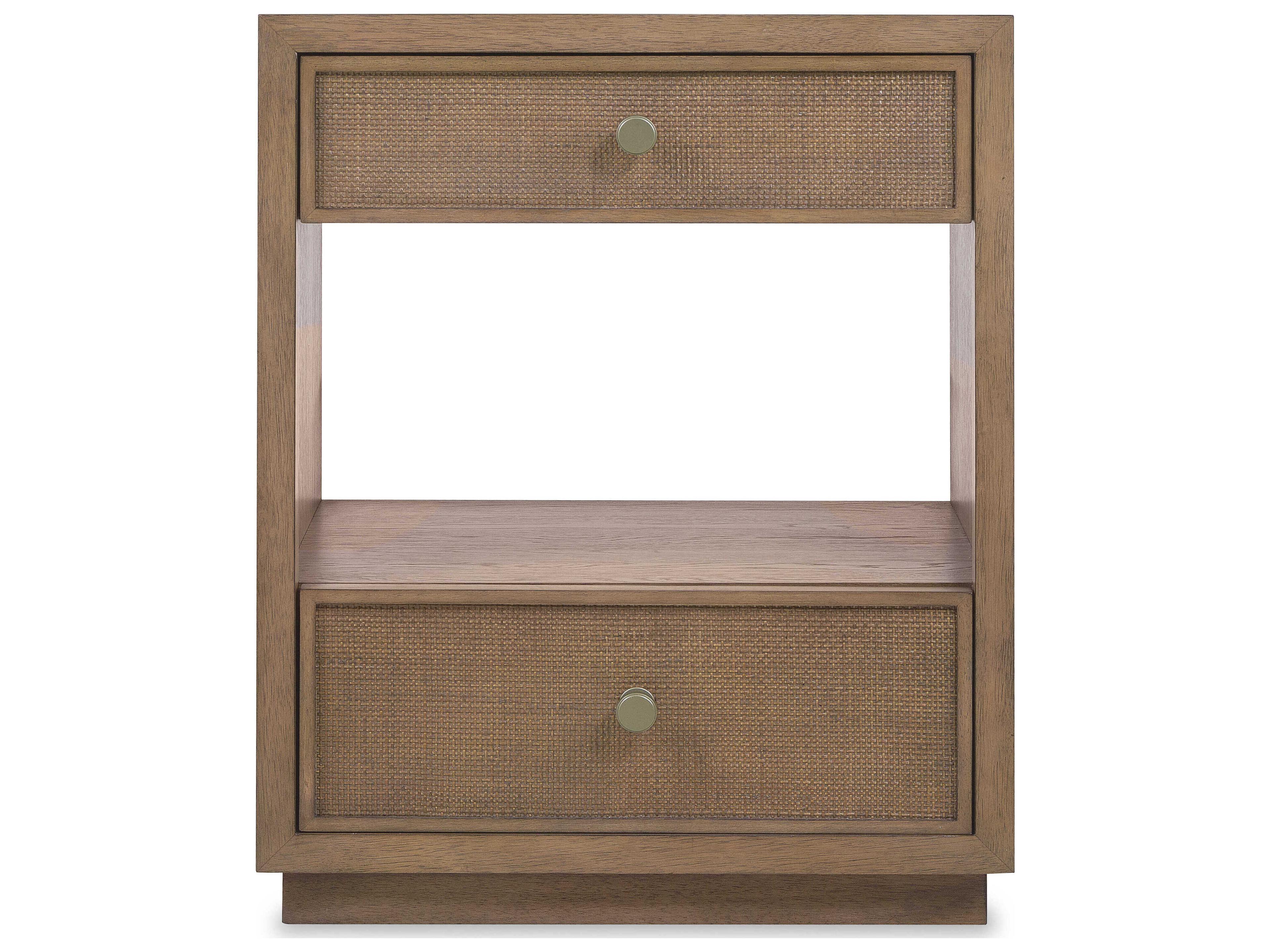 Hooker Furniture Sonnet 2-Drawers Brown Oak Wood Nightstand