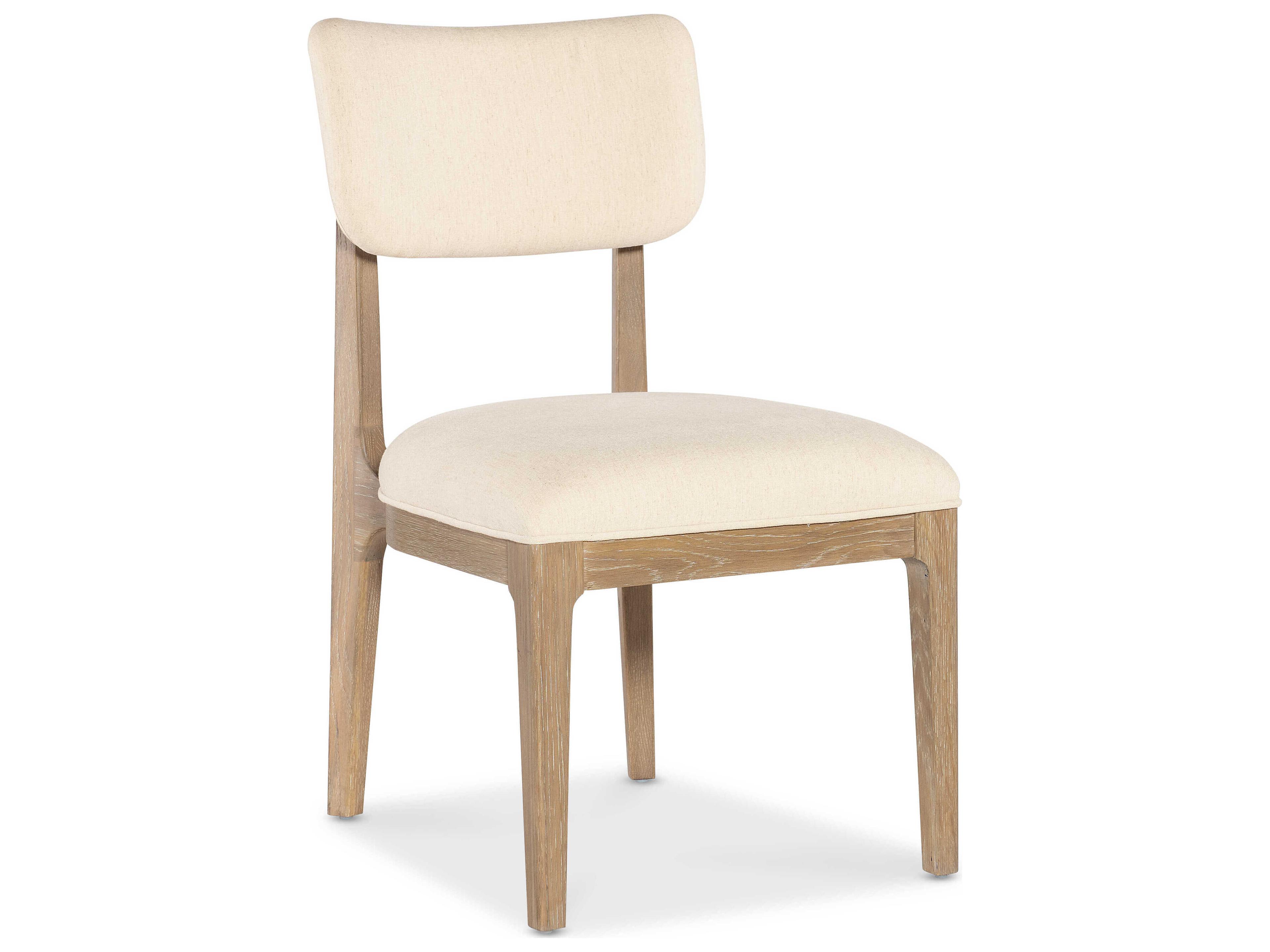 Hooker Furniture Banyon Bay Oak Wood White Upholstered Armless Dining Chair