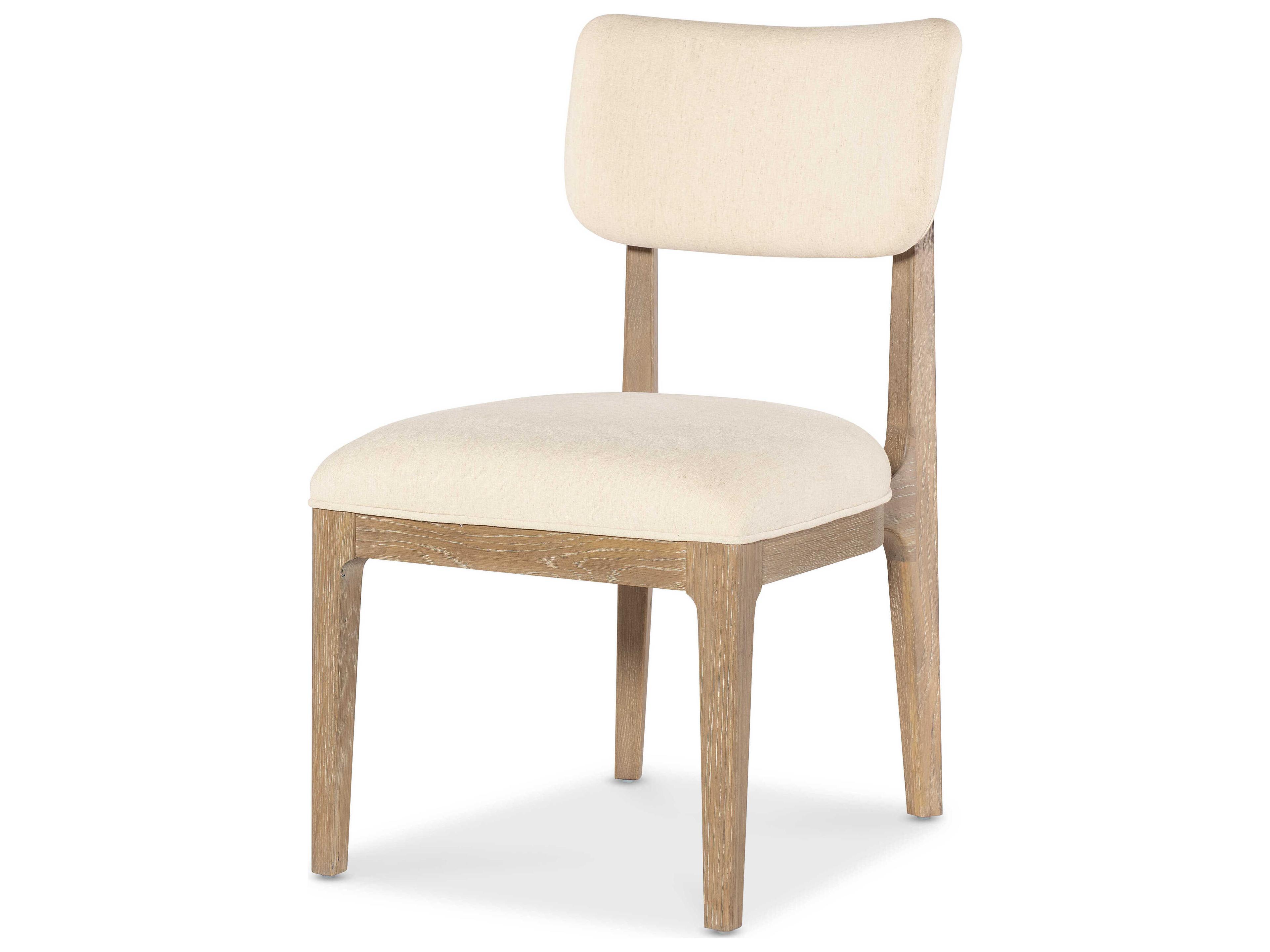 Hooker Furniture Banyon Bay Oak Wood White Upholstered Armless Dining Chair