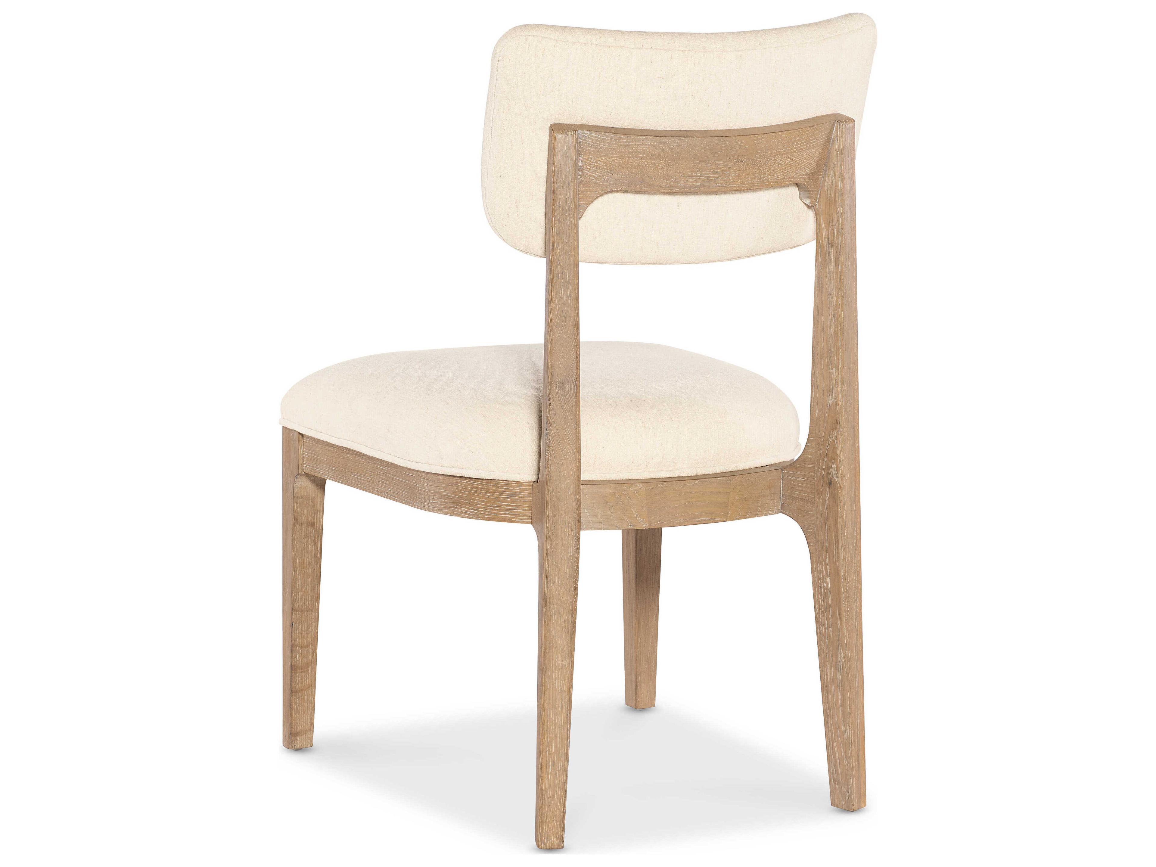 Hooker Furniture Banyon Bay Oak Wood White Upholstered Armless Dining Chair