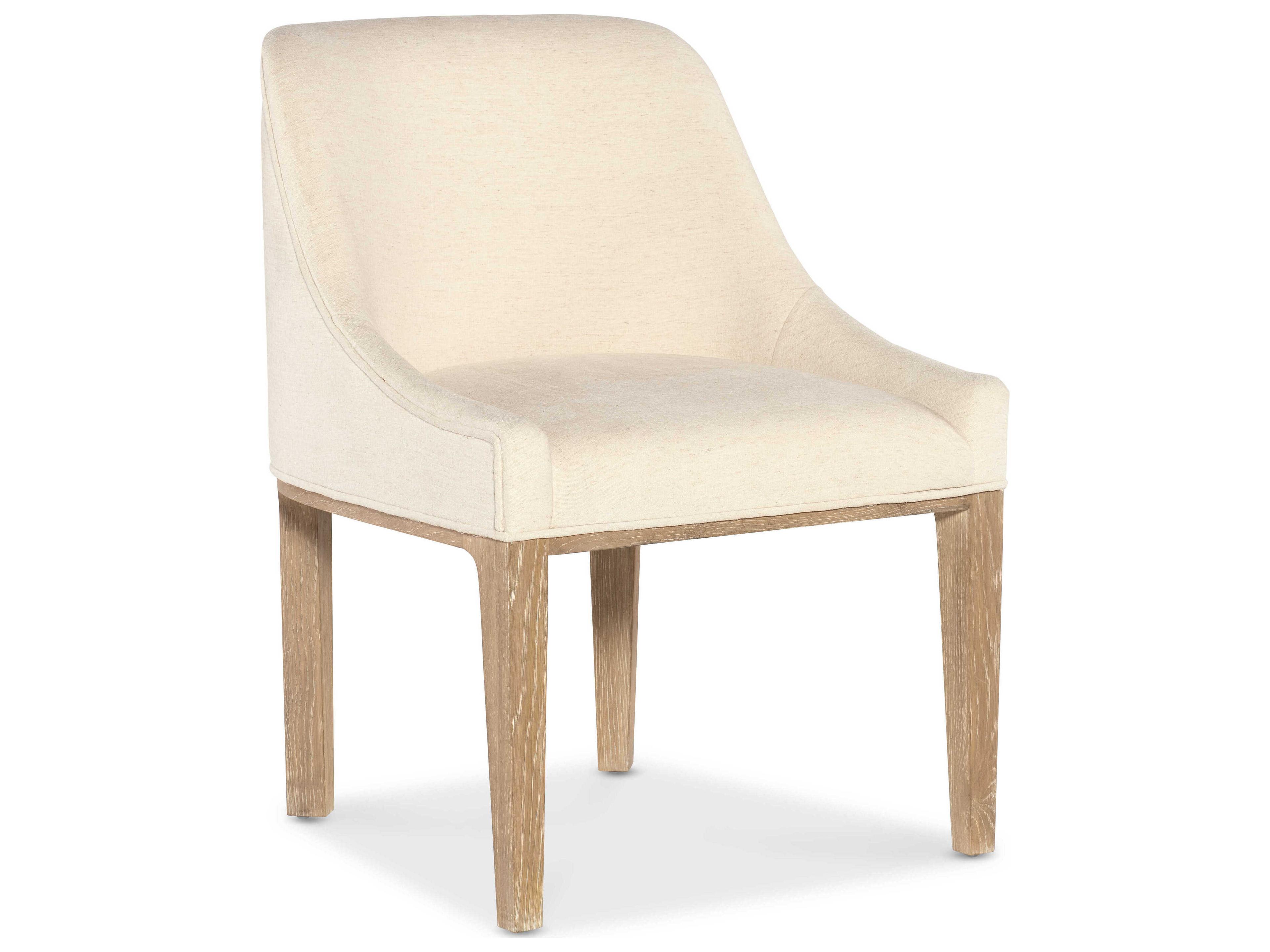 Hooker Furniture Banyon Bay Oak Wood White Upholstered Armless Dining Chair