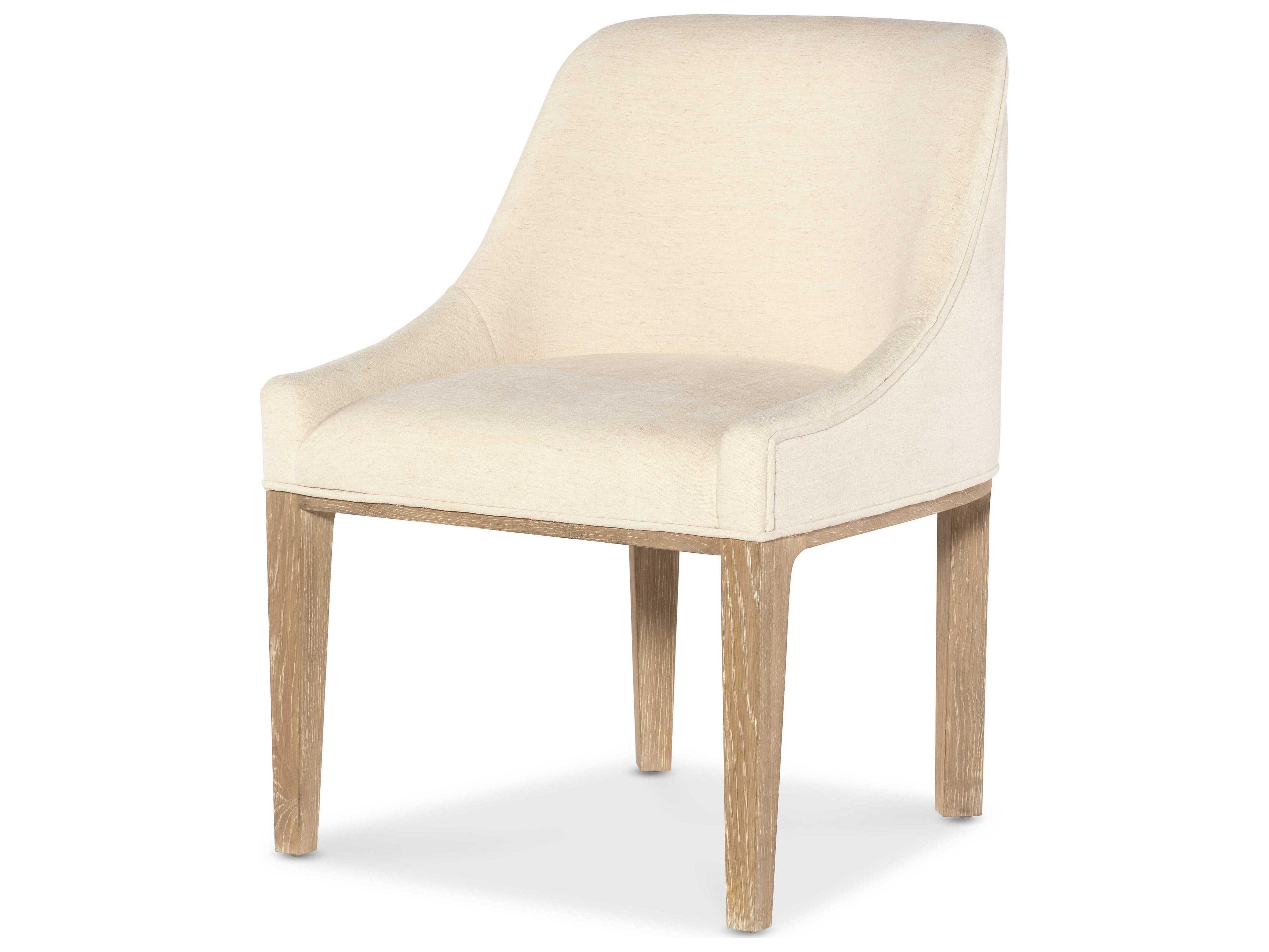Hooker Furniture Banyon Bay Oak Wood White Upholstered Armless Dining Chair