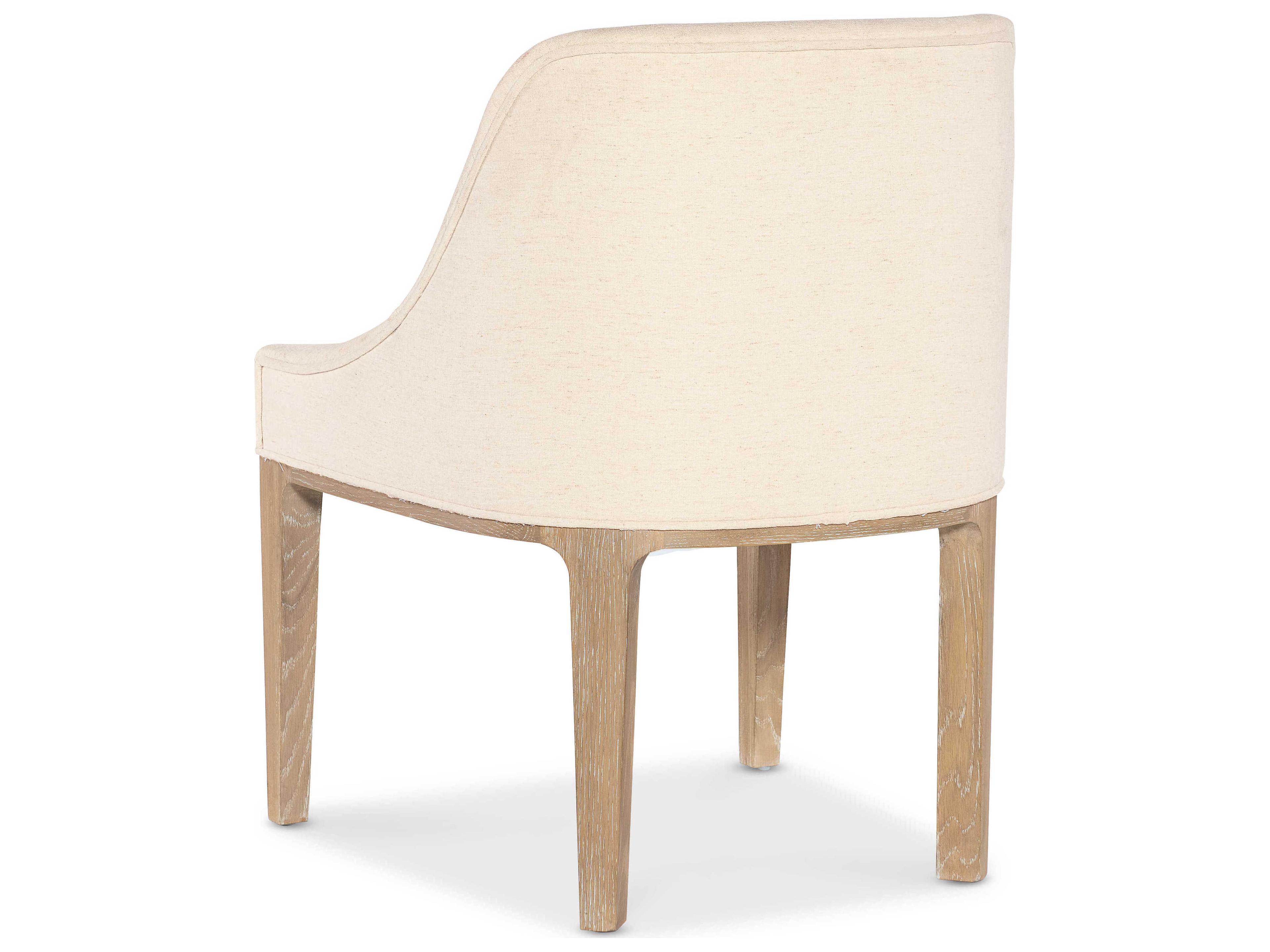 Hooker Furniture Banyon Bay Oak Wood White Upholstered Armless Dining Chair