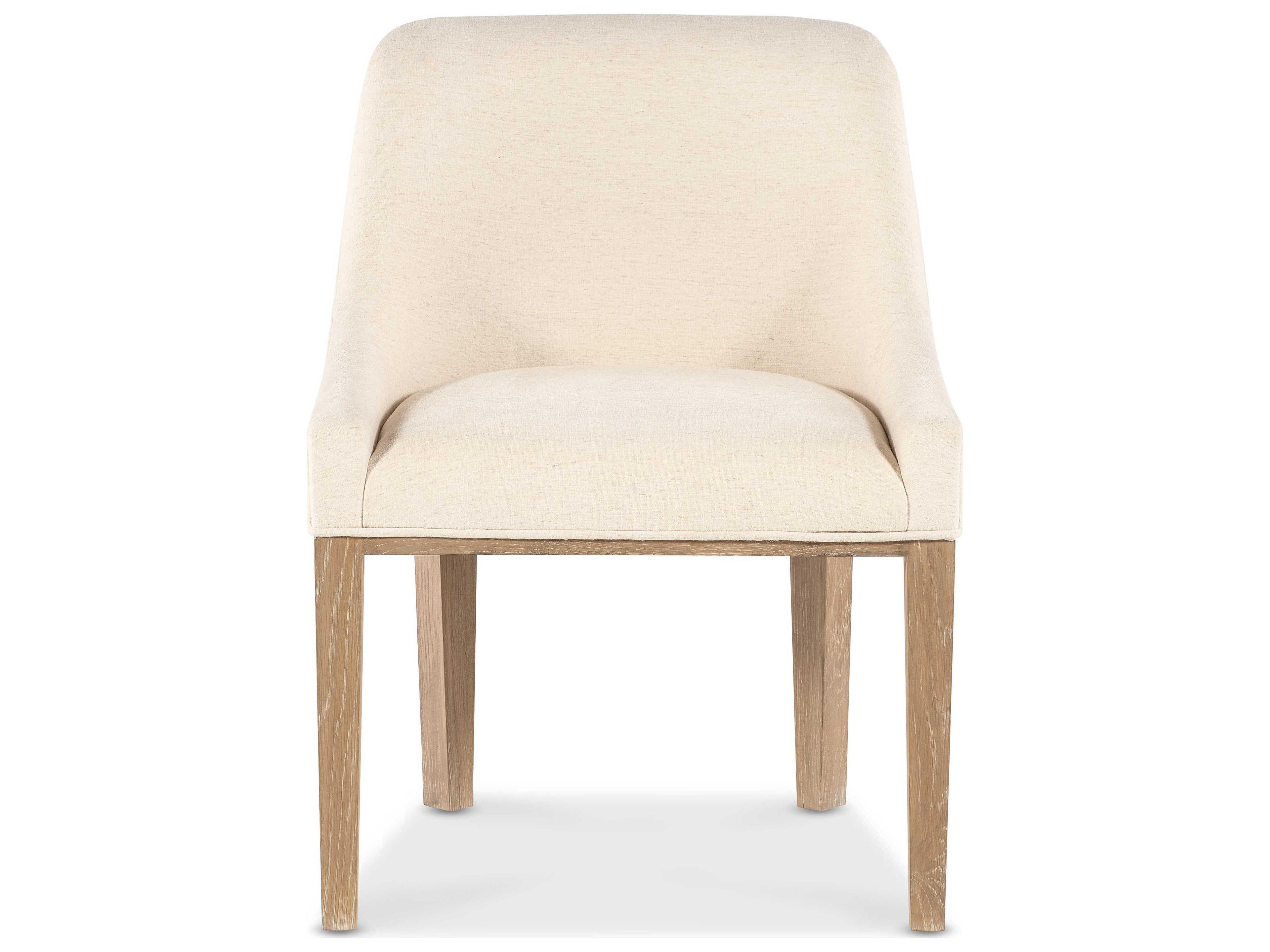 Hooker Furniture Banyon Bay Oak Wood White Upholstered Armless Dining Chair
