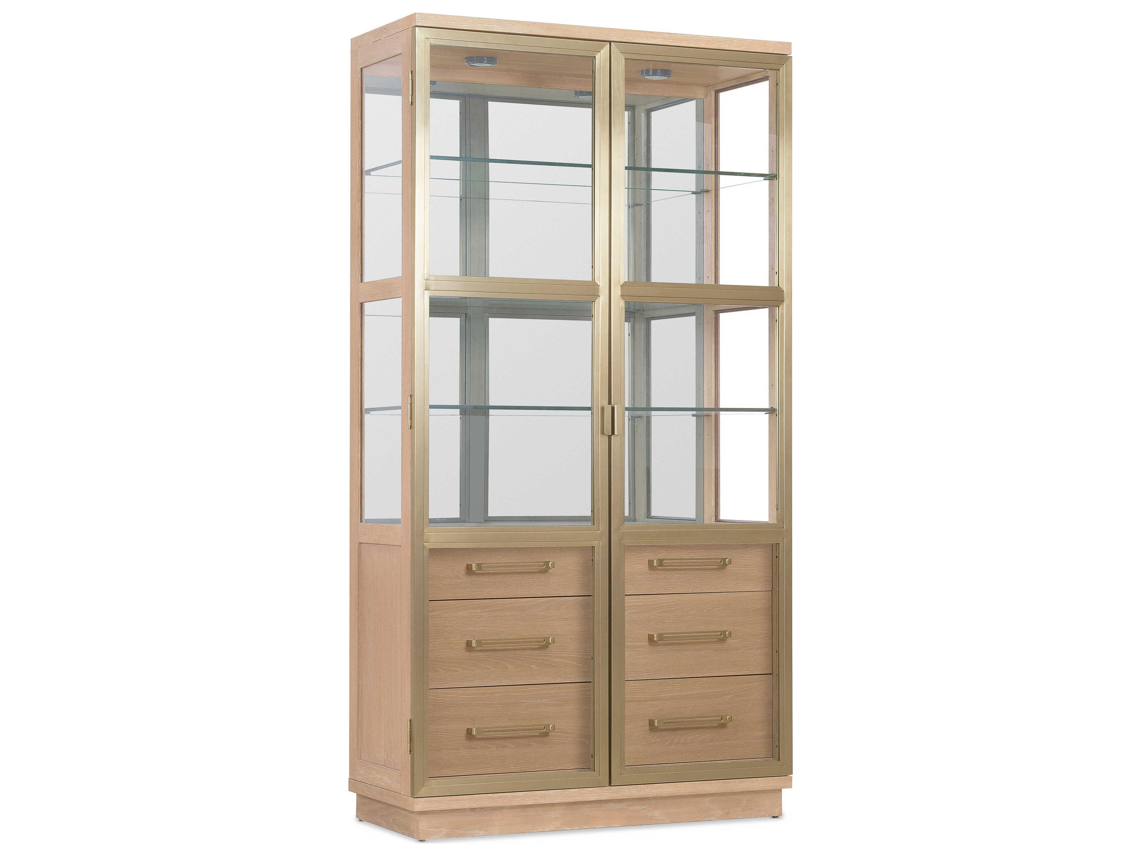 Hooker Furniture Banyon Bay Oak Wood Desert Display Cabinet