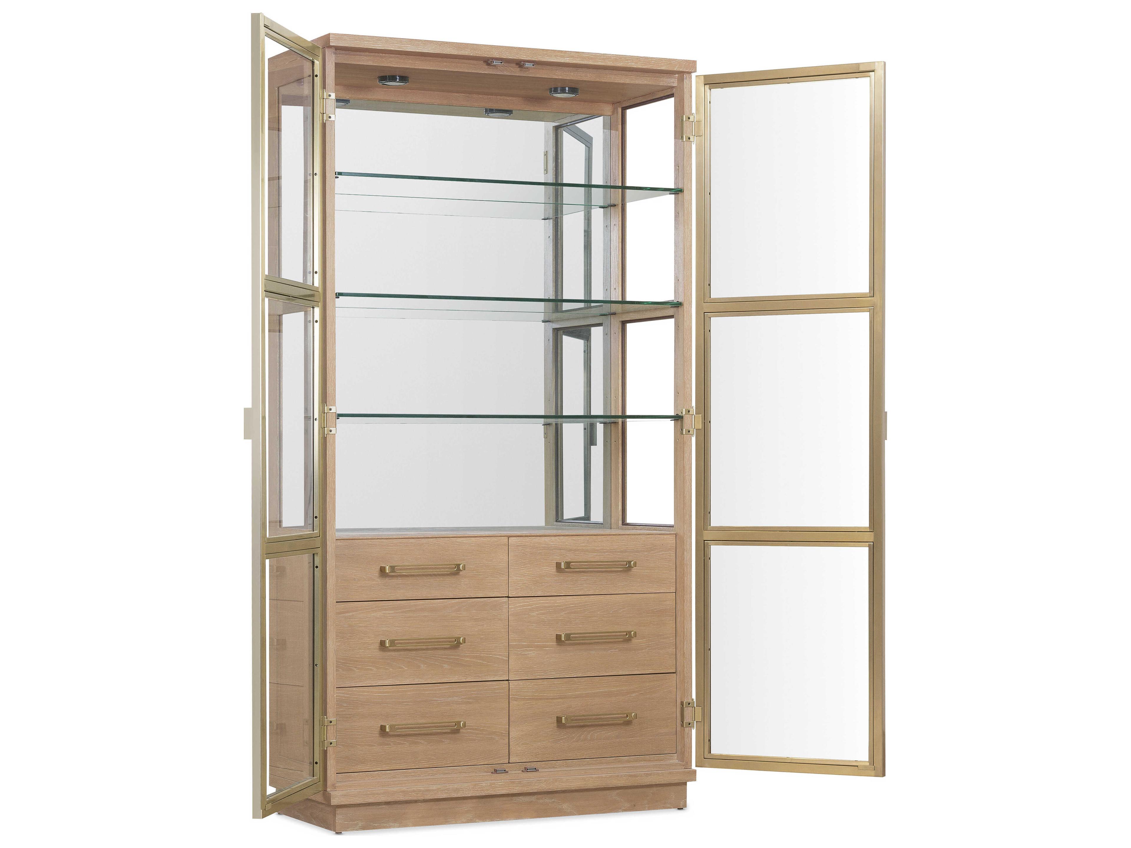 Hooker Furniture Banyon Bay Oak Wood Desert Display Cabinet