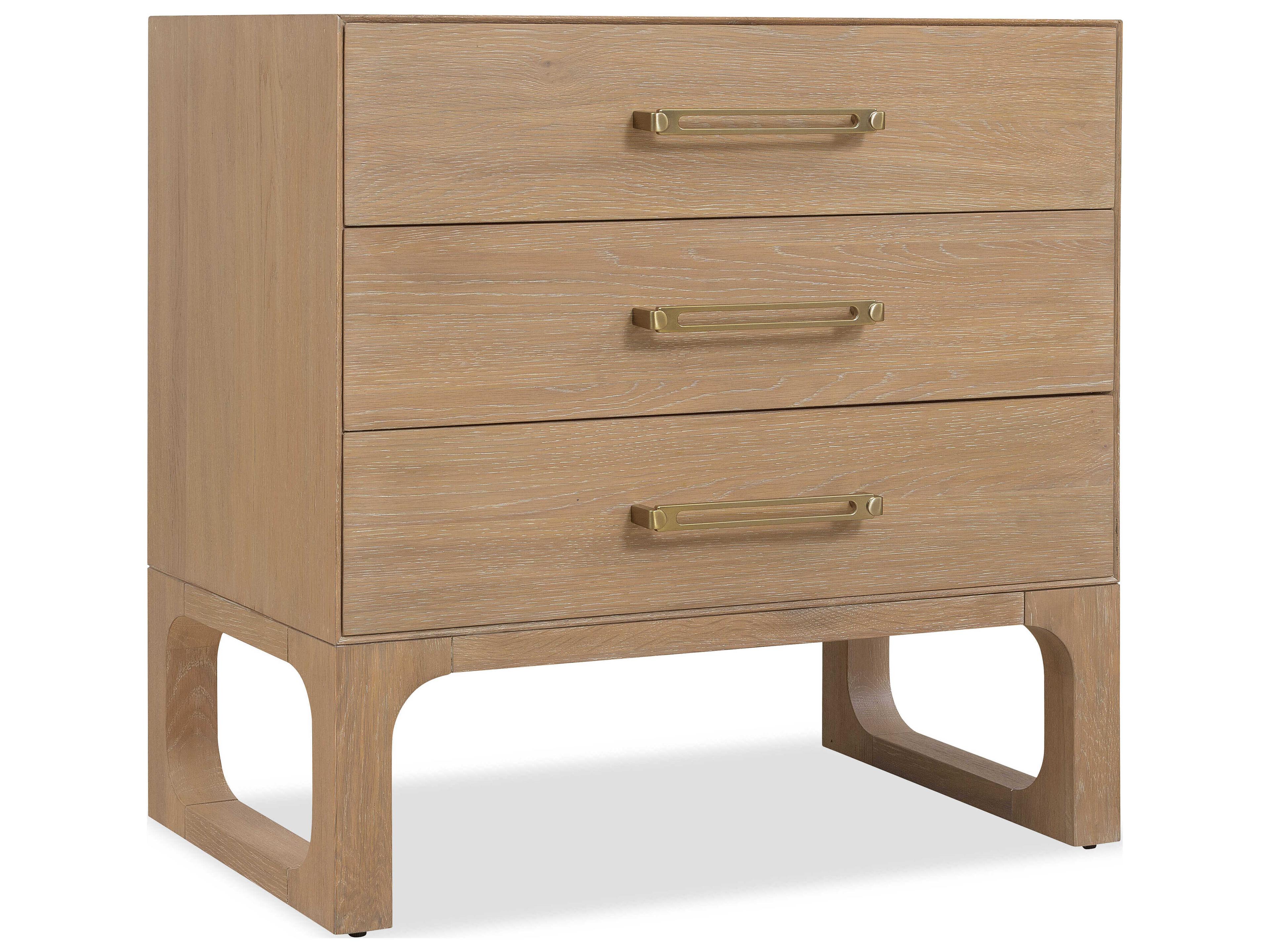 Hooker Furniture Banyon Bay 3-Drawers Oak Wood Nightstand