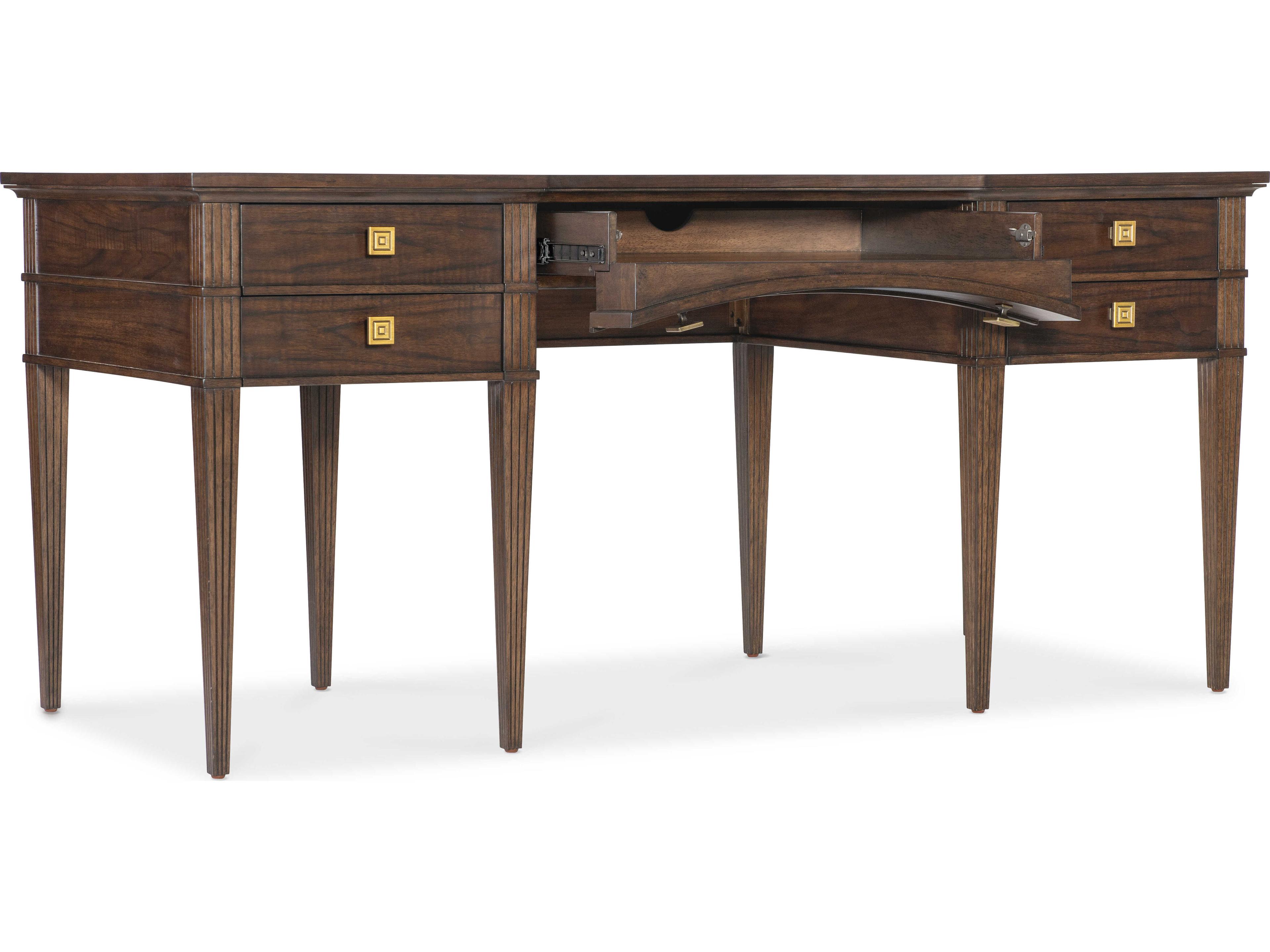 Hooker Furniture Diplomat Rich Brown Walnut Wood Writing Desk