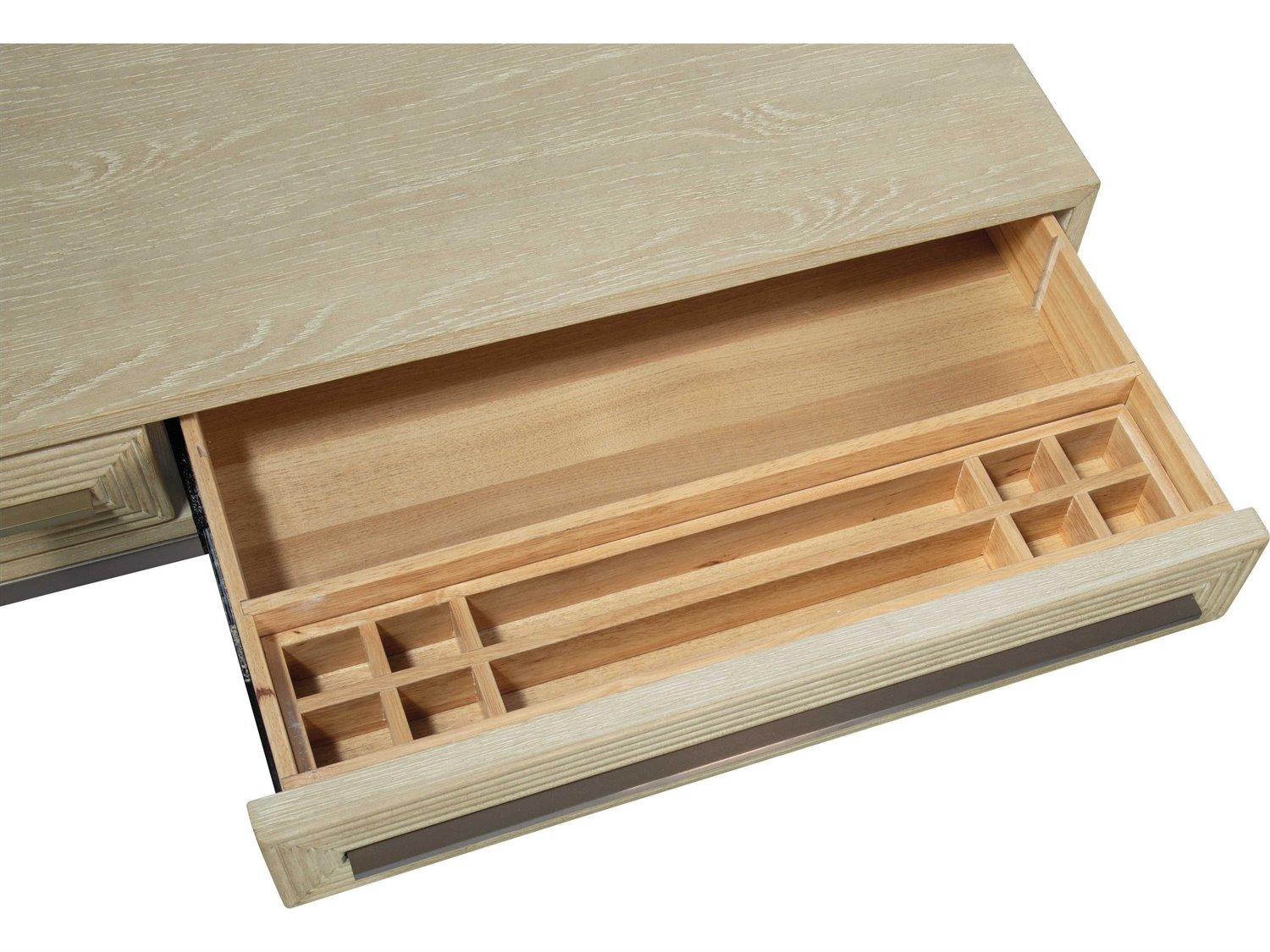 Luxecor Heritage Terrain Champagne Beige Oak Wood Writing Desk