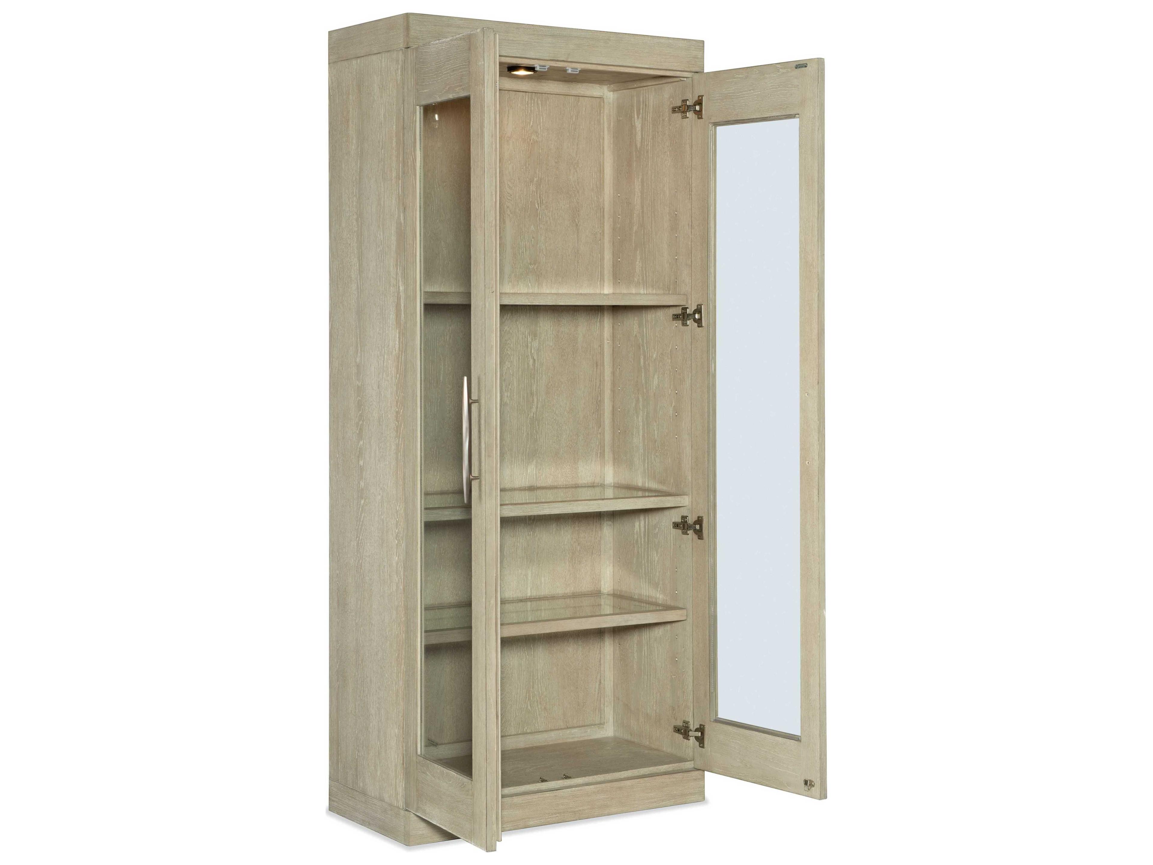 Hooker Furniture Cascade Oak Wood Terrain Champagne Display Cabinet