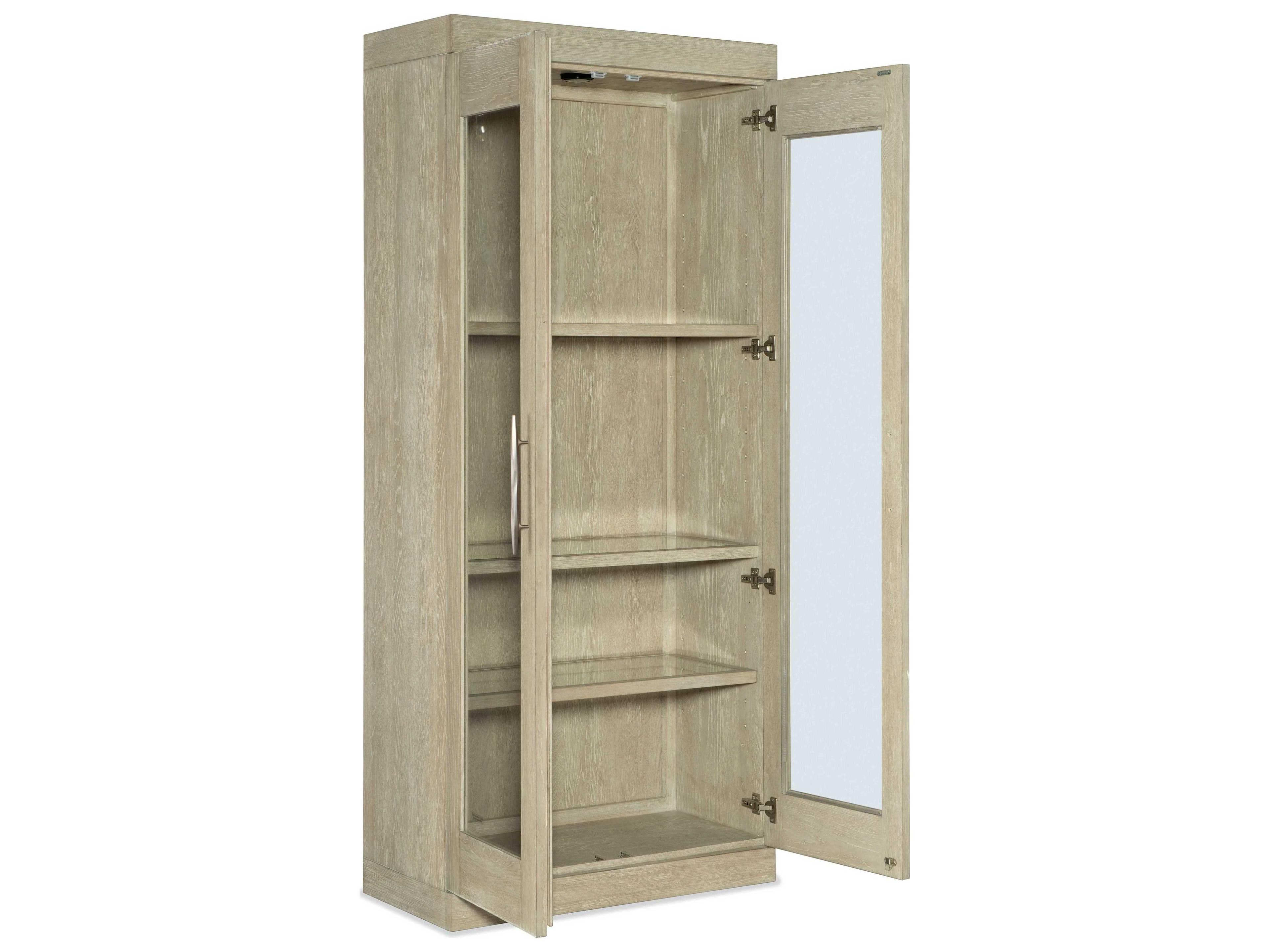 Hooker Furniture Cascade Oak Wood Terrain Champagne Display Cabinet