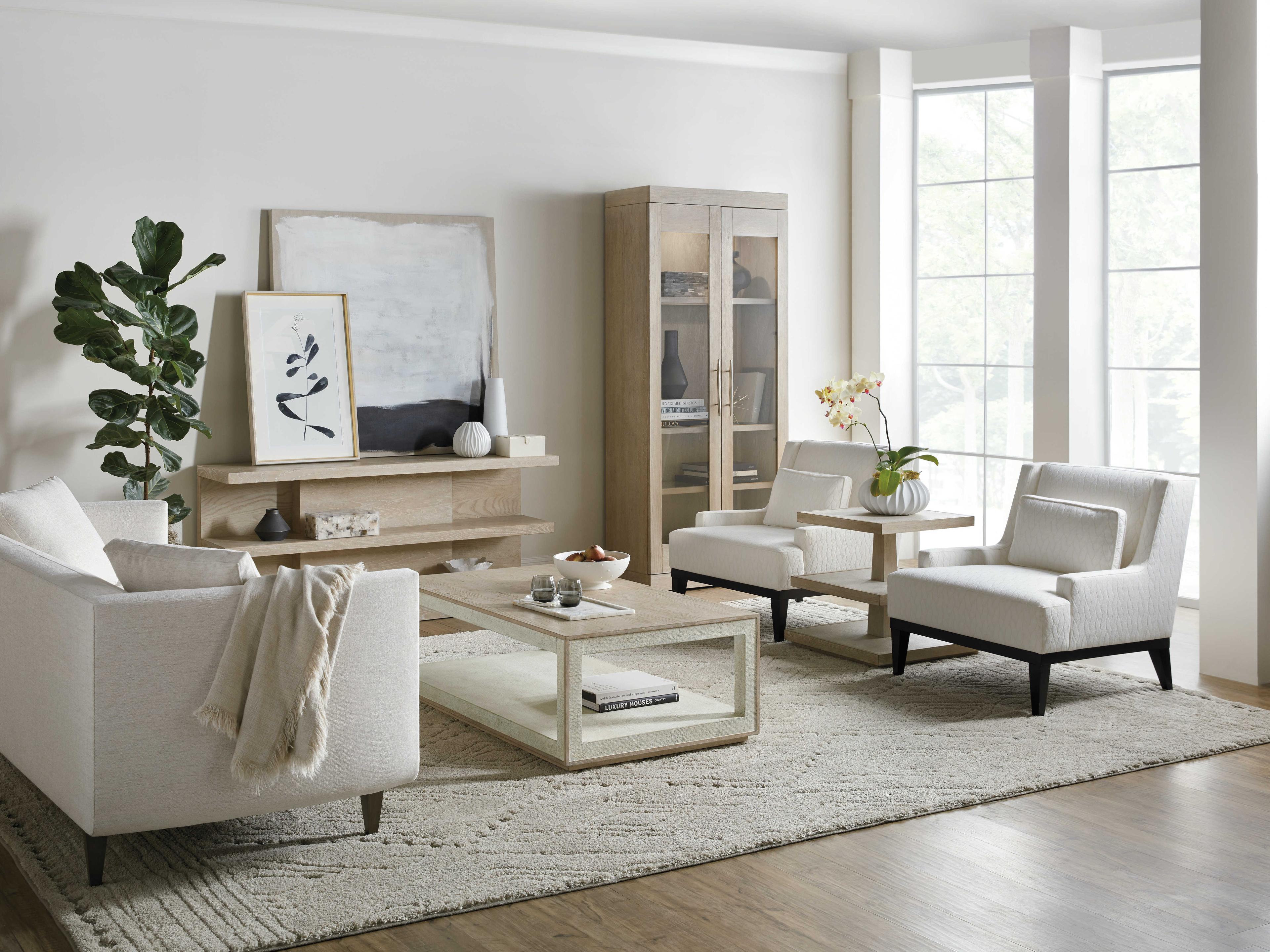 Hooker Furniture Cascade Rectangular Wood Terrain Pebble Beach Cocktail Table