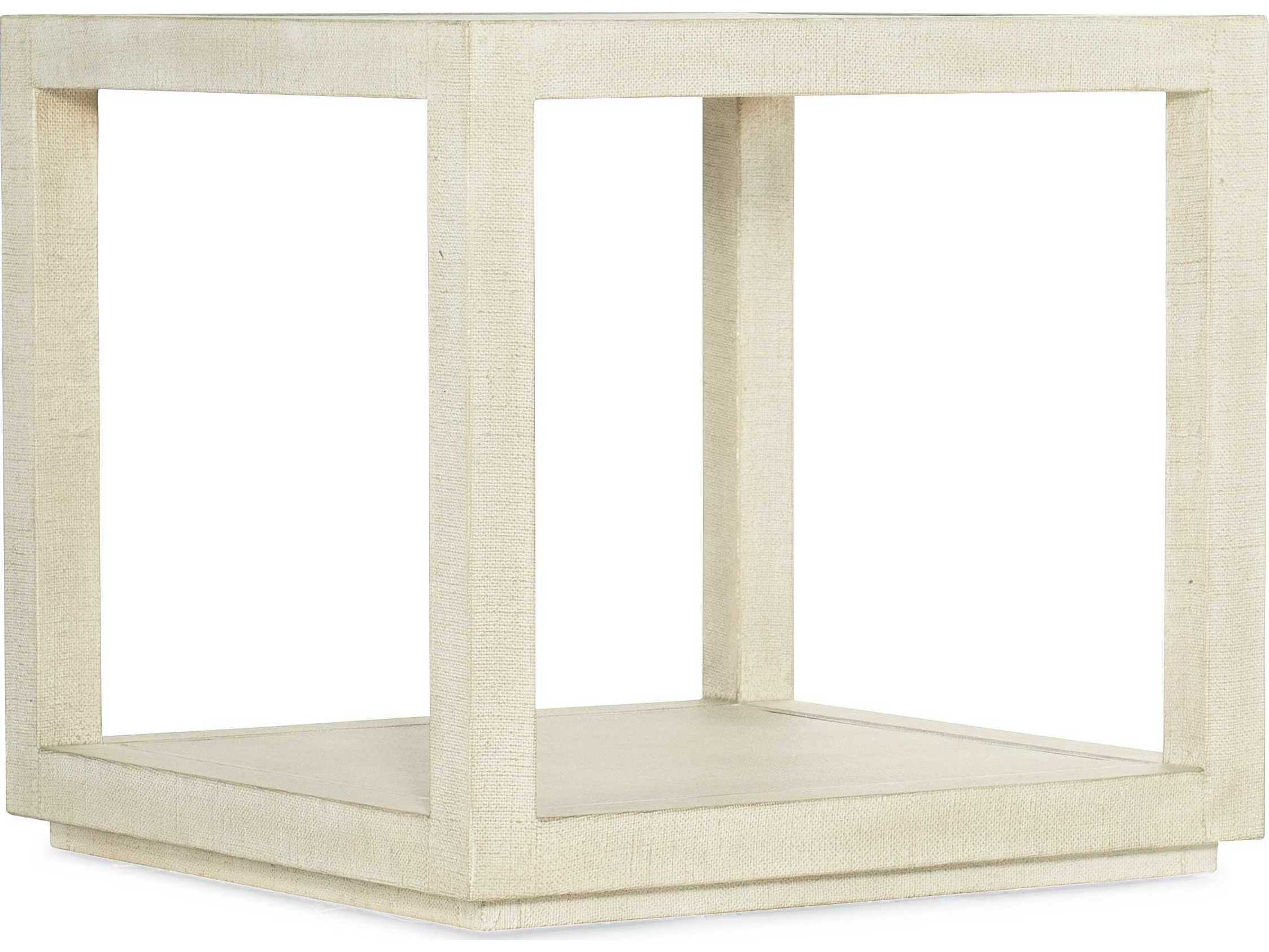Hooker Furniture Cascade Square Fabric Pebble Beach Champagne End Table