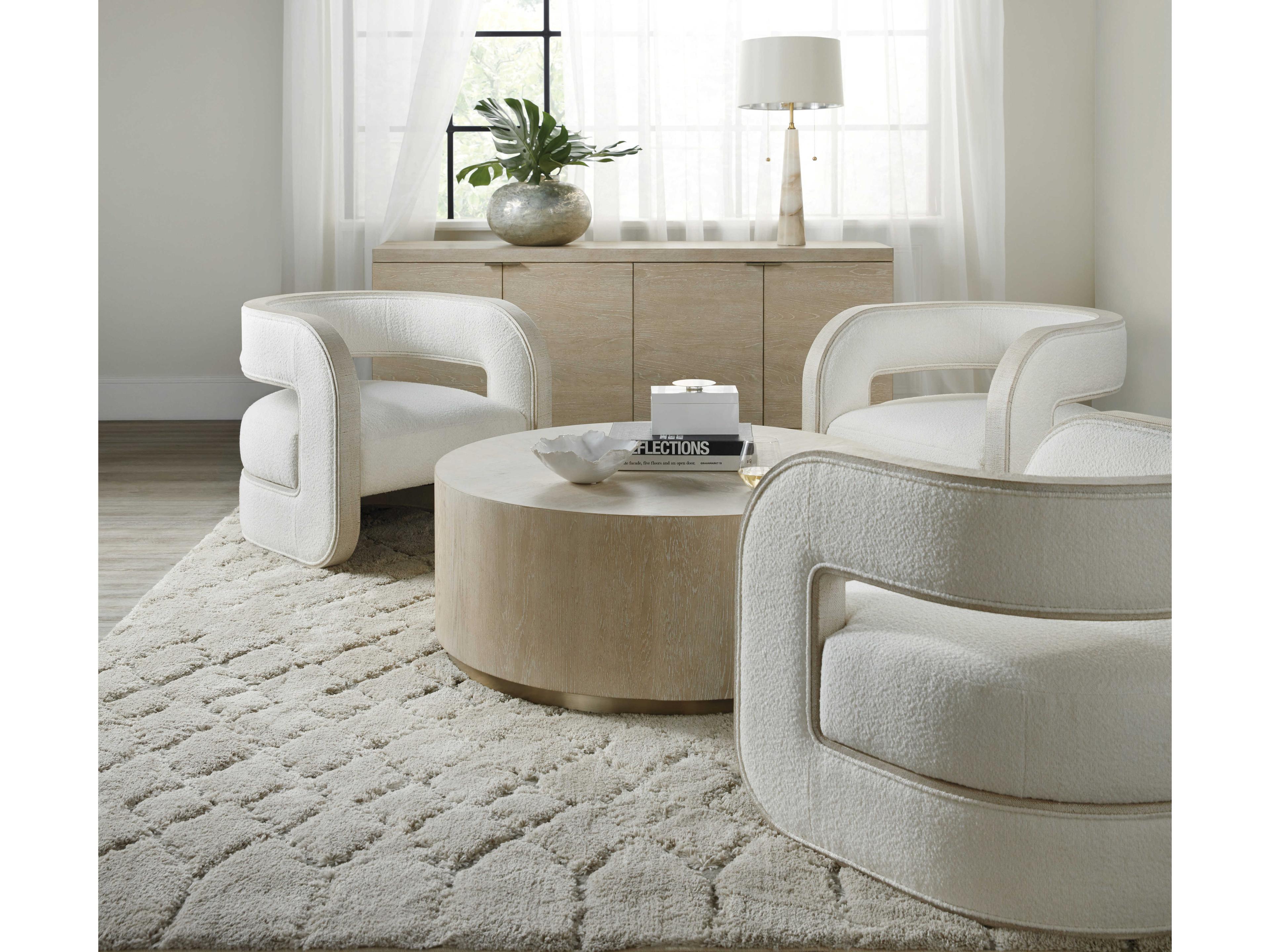 Hooker Furniture Cascade Round Wood Terrain Champagne Cocktail Table