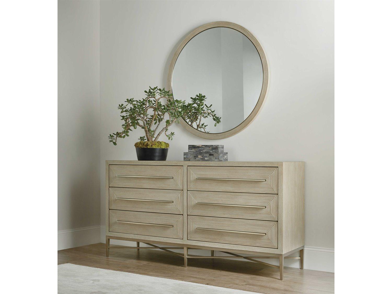 Hooker Furniture Cascade 6-Drawers Brown Oak Wood Double Dresser