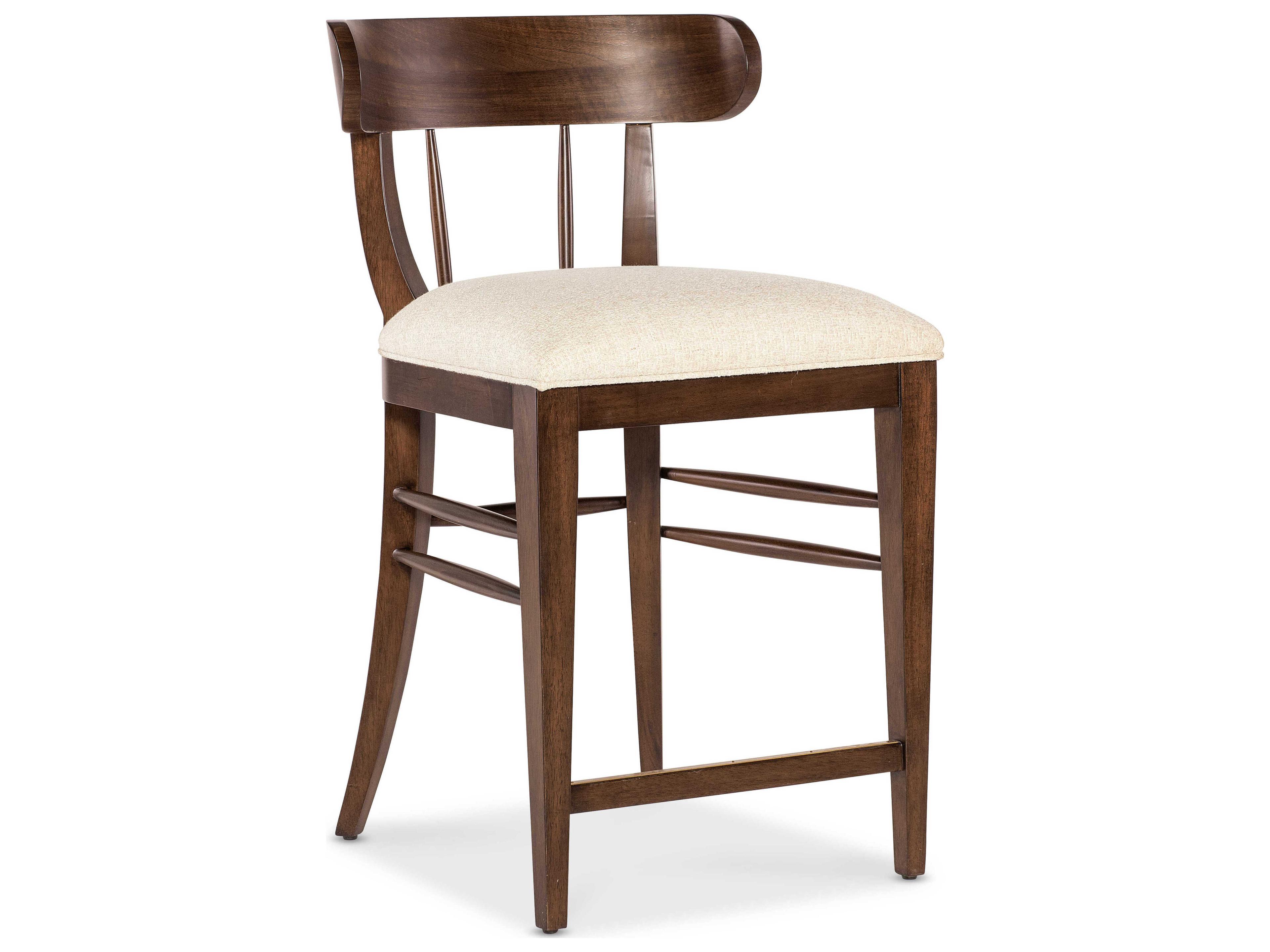 Hooker Furniture Archives Upholstered Walnut Wood Counter Stool
