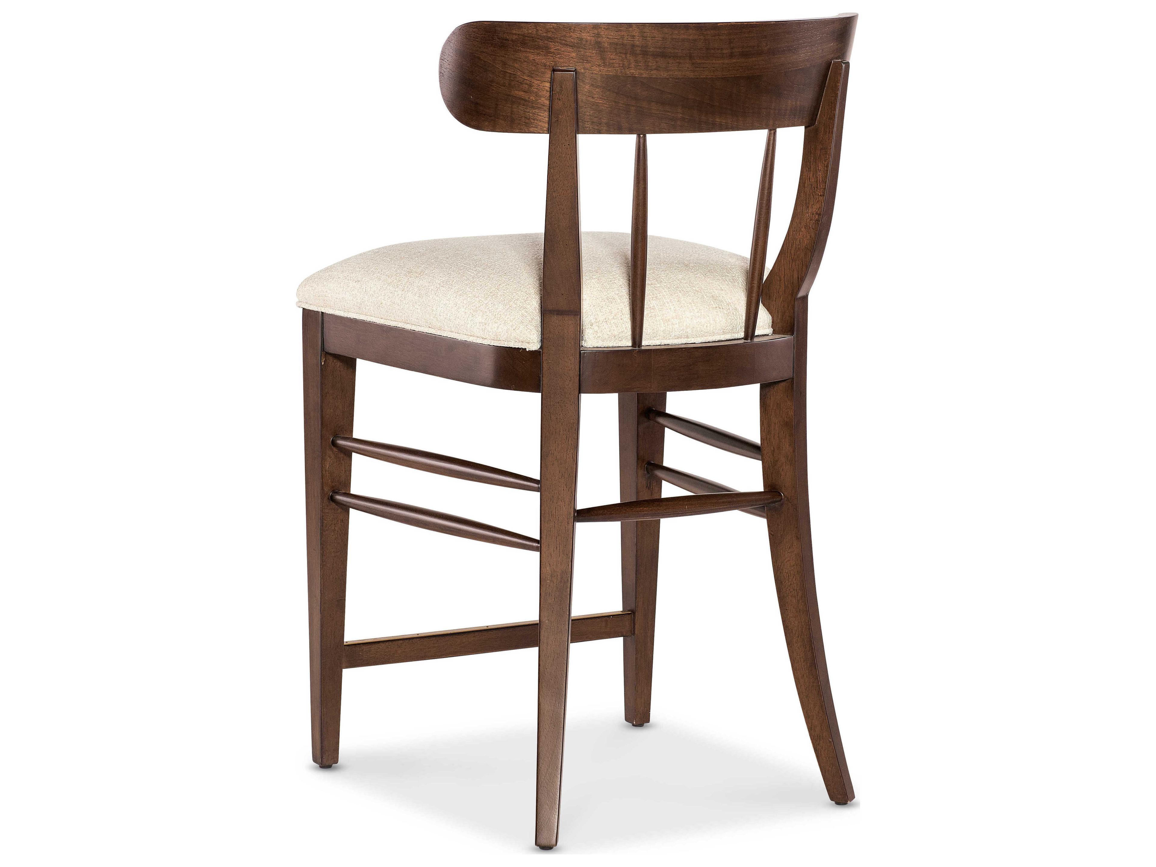 Hooker Furniture Archives Upholstered Walnut Wood Counter Stool