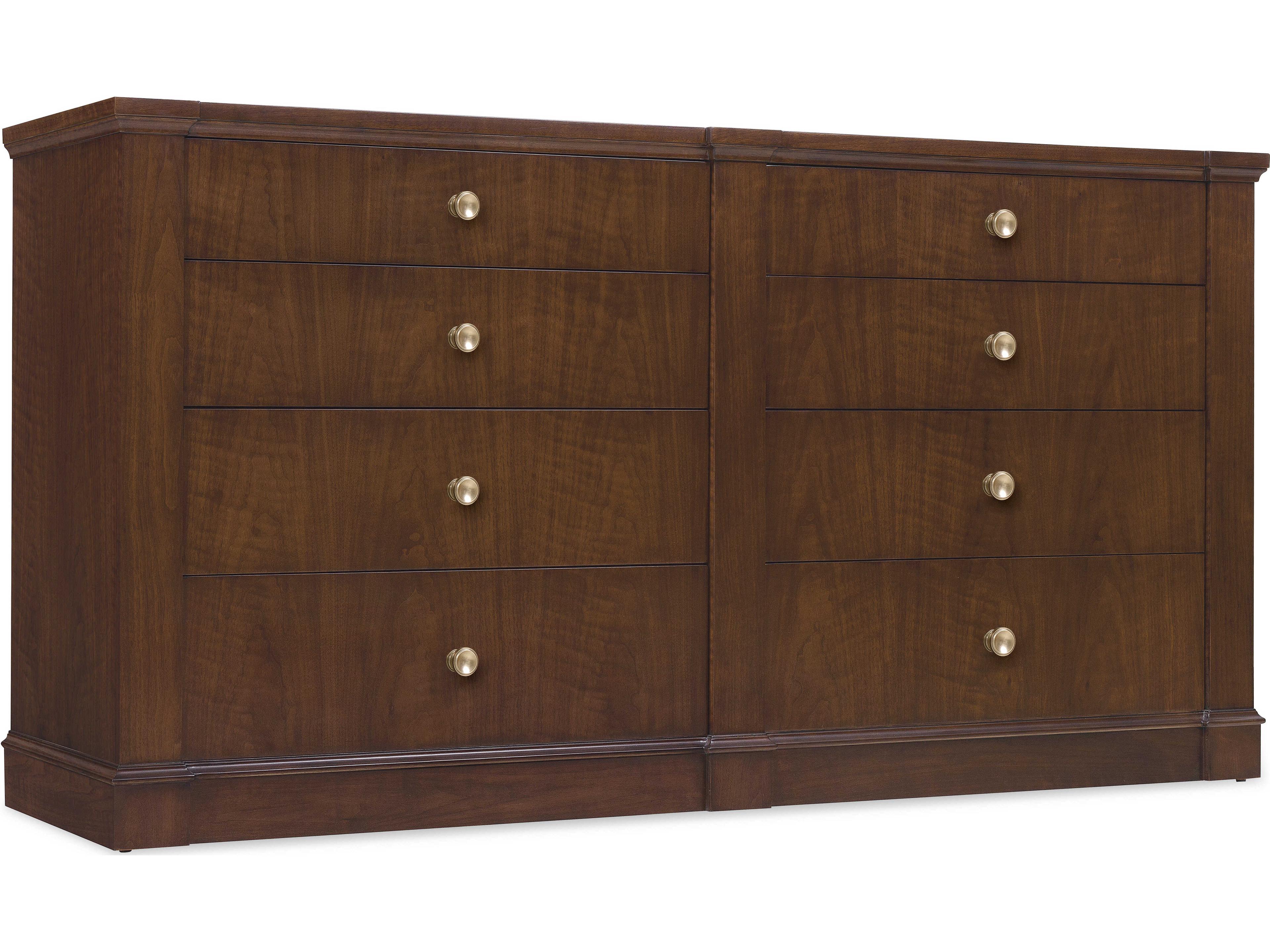 Hooker Furniture Archives Brown Oak Wood Double Dresser