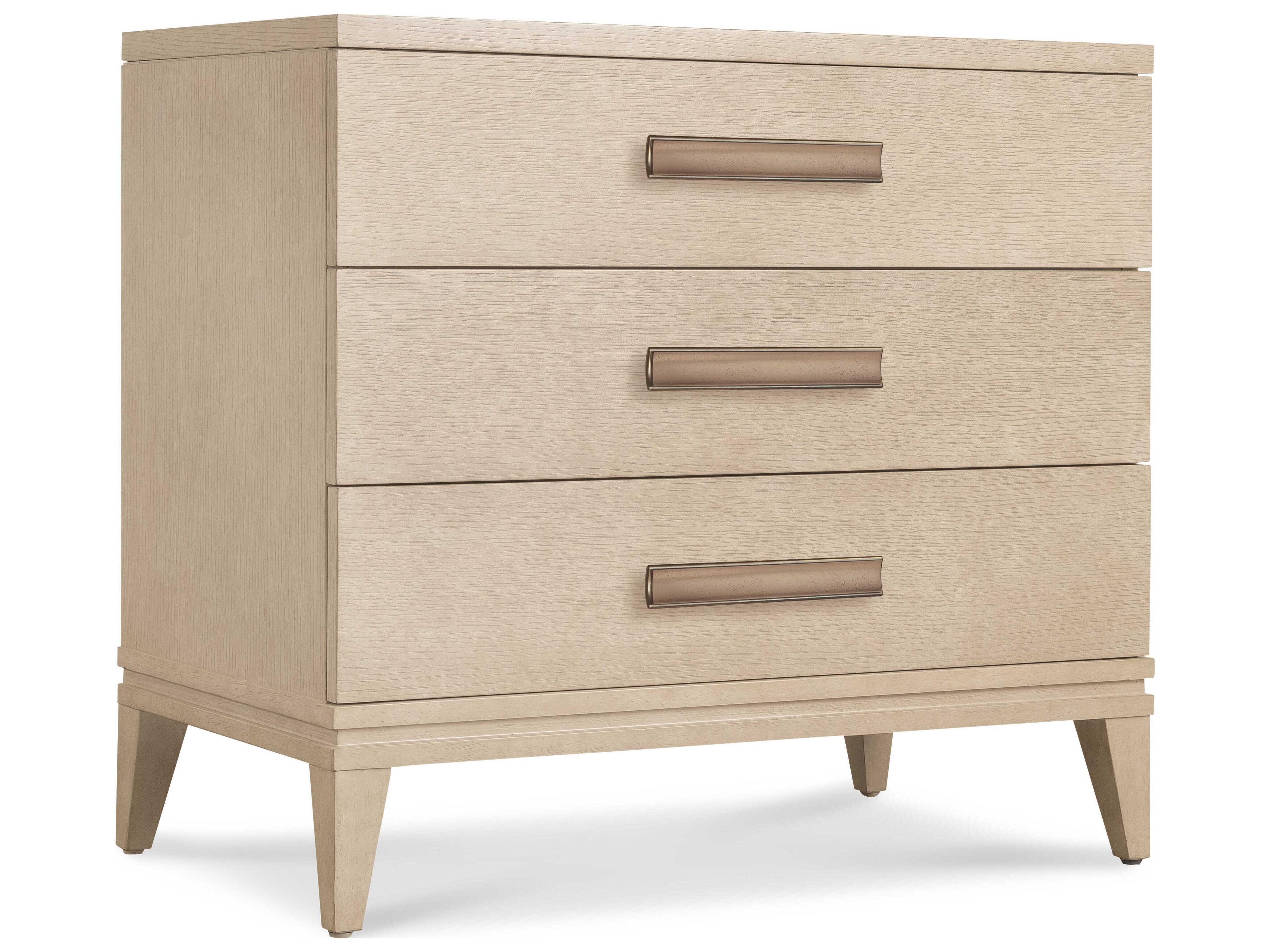 Hooker Furniture Westwood 3-Drawers Beige Oak Wood Nightstand