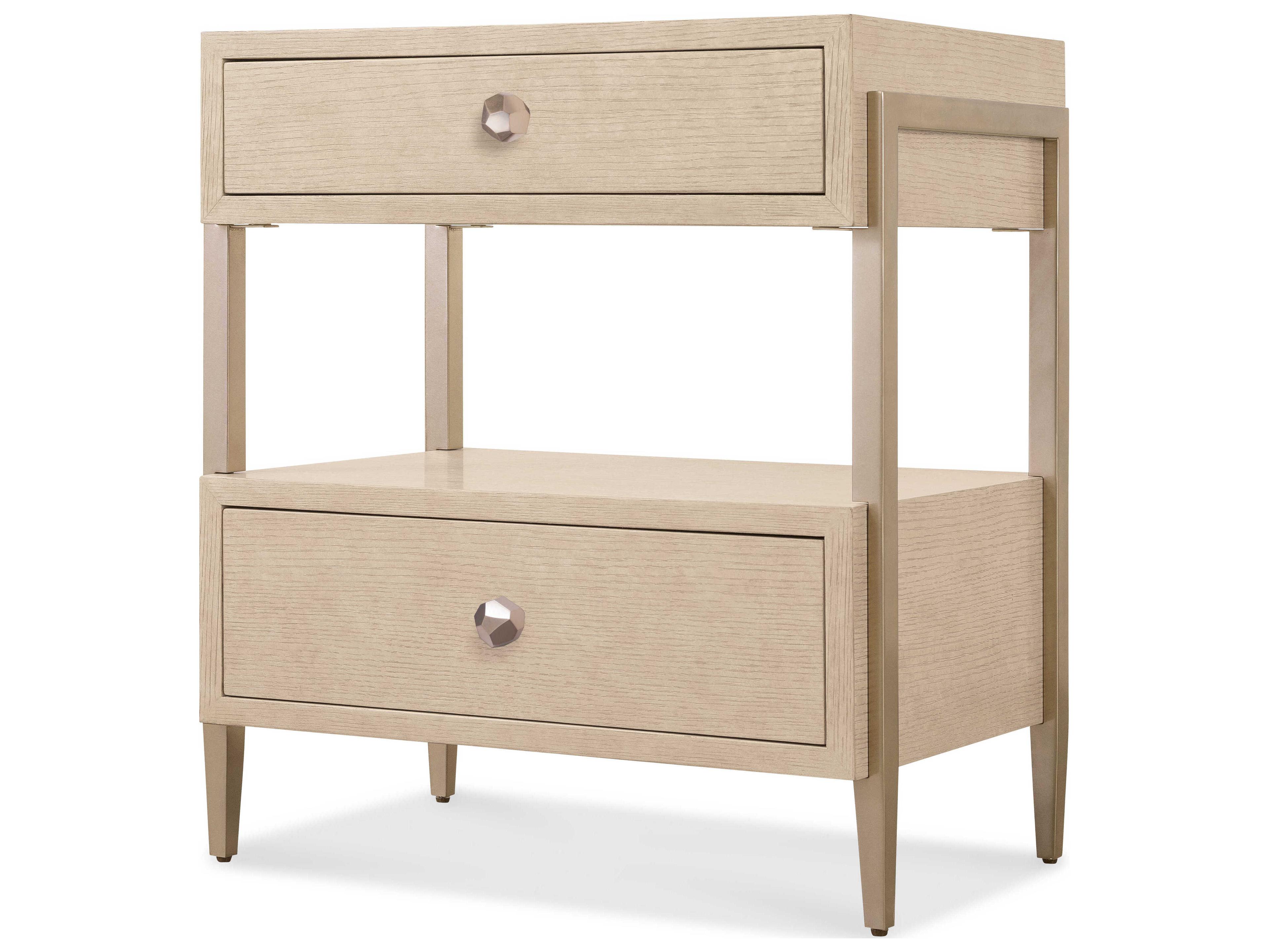 Hooker Furniture Westwood 2-Drawers Beige Oak Wood Nightstand