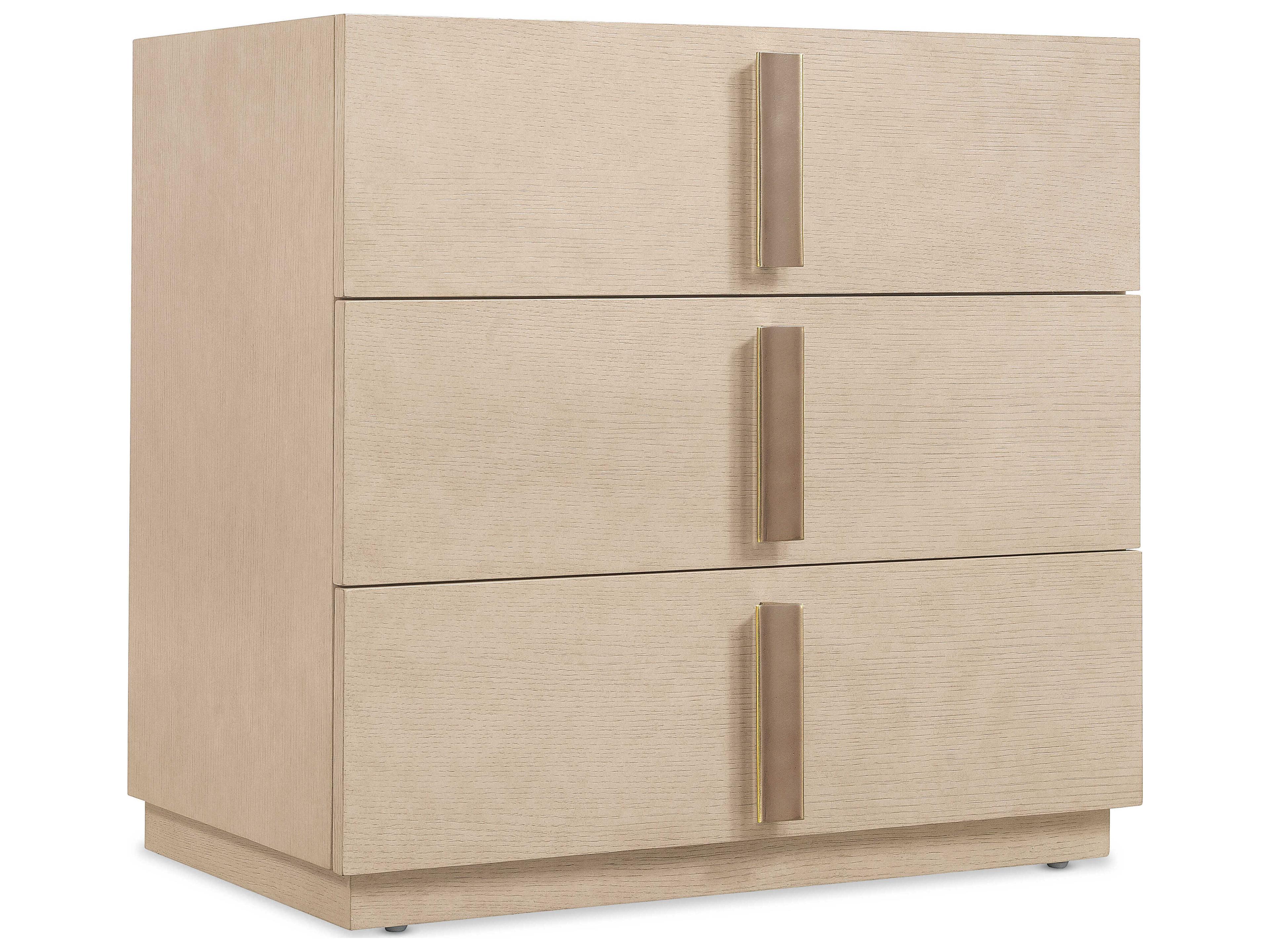 Hooker Furniture Westwood 3-Drawers Beige Oak Wood Nightstand