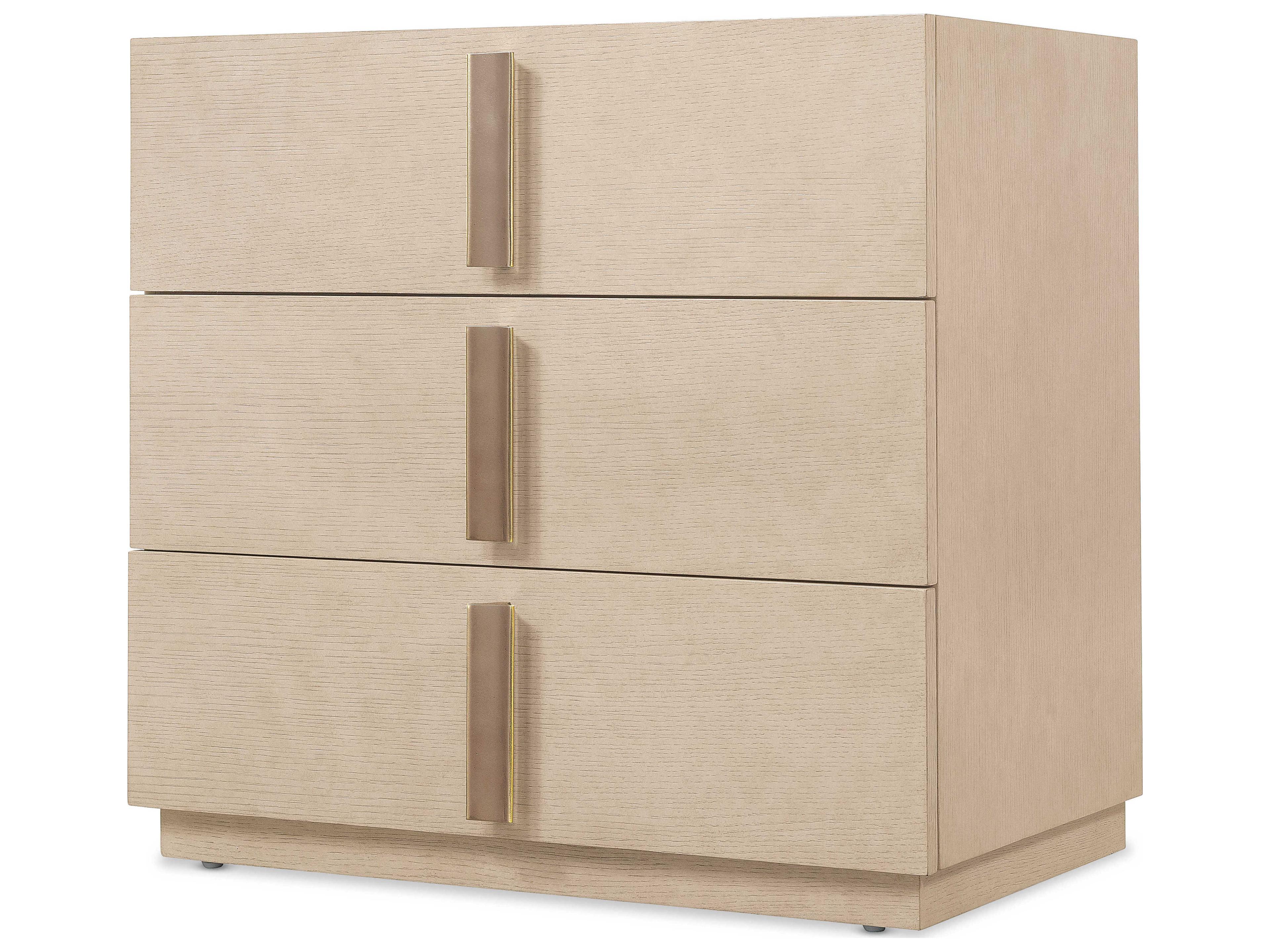 Hooker Furniture Westwood 3-Drawers Beige Oak Wood Nightstand