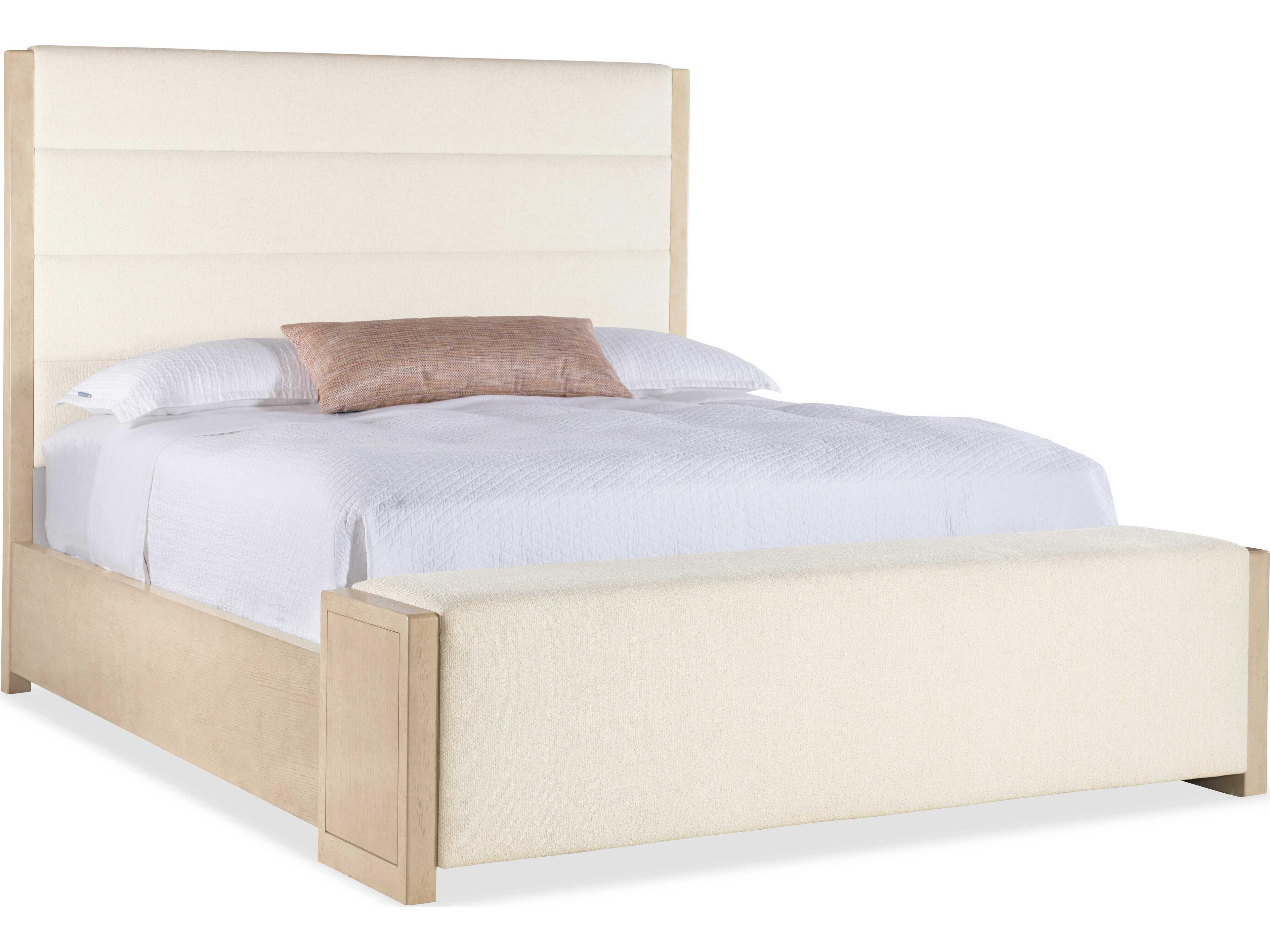 Hooker Furniture Westwood Beige Oak Wood Upholstered Queen Panel Bed