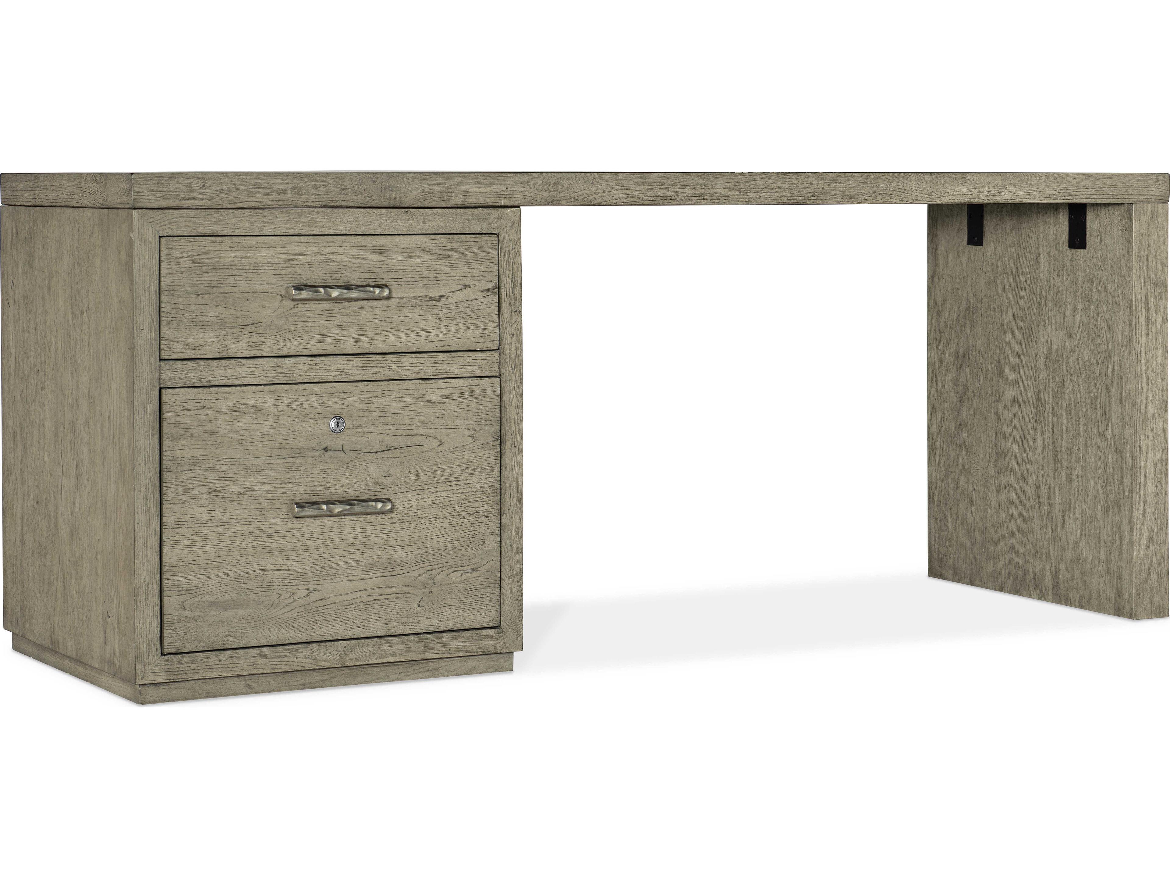 Hooker Furniture Linville Falls Wood Gray Oak Secretary Desk with One File