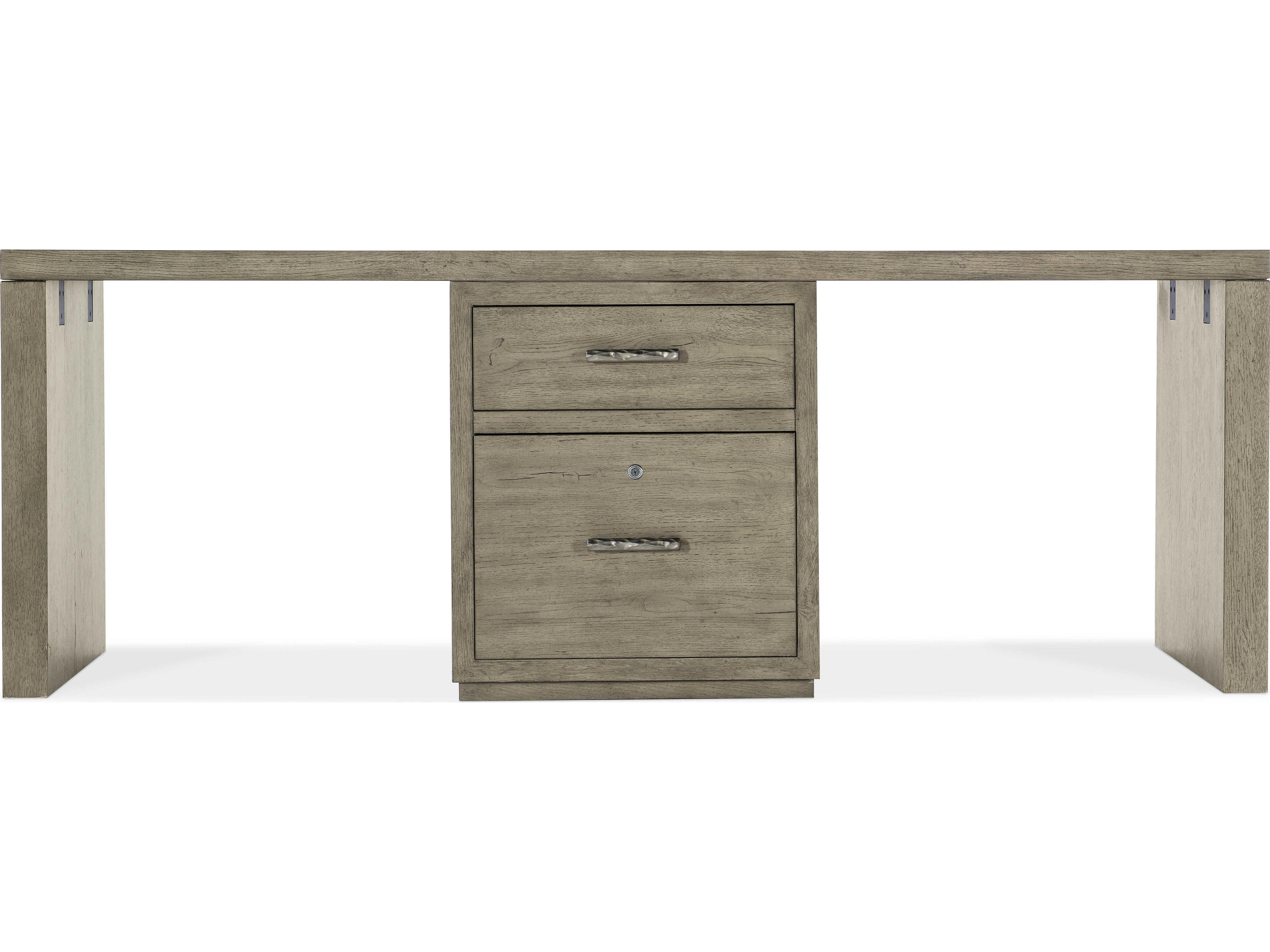 Hooker Furniture Linville Falls Wood Gray Oak Secretary Desk with One Centered File
