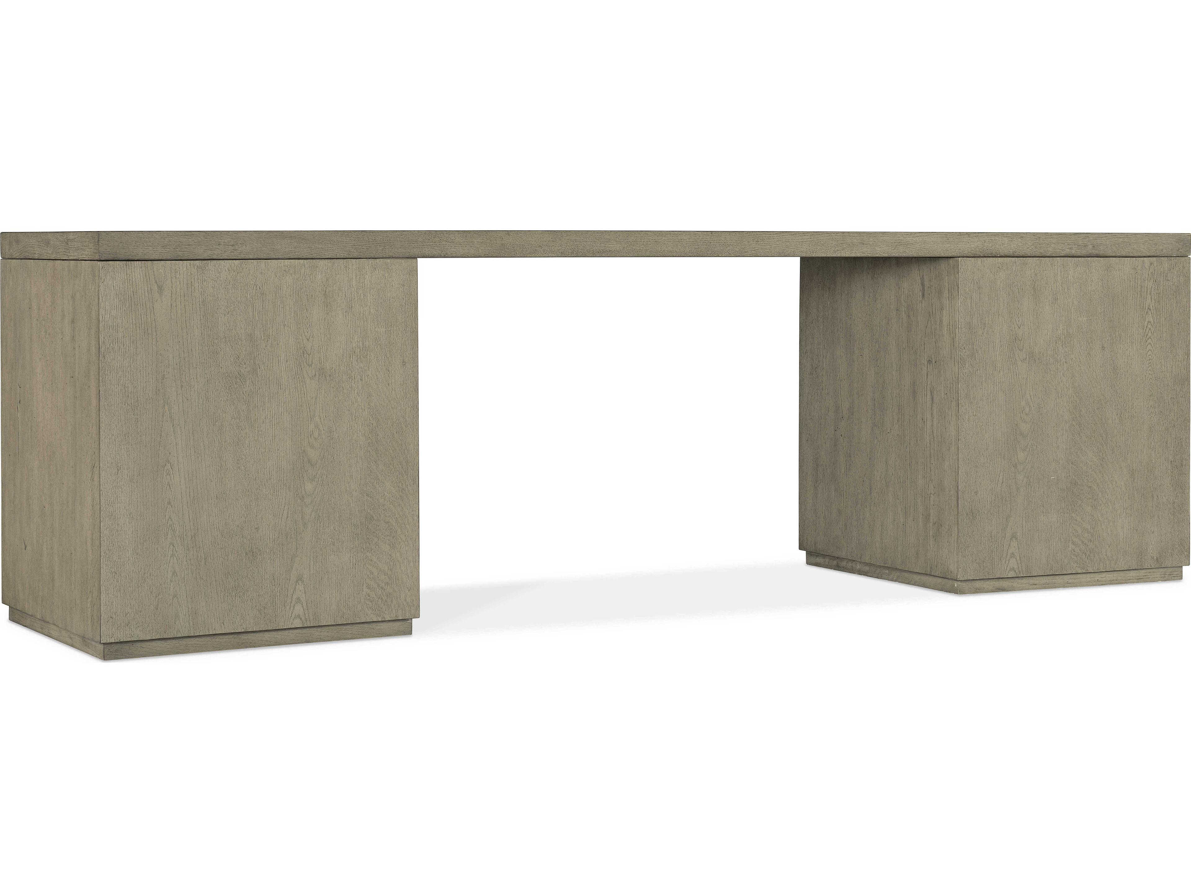 Hooker Furniture Linville Falls Wood Gray Oak Secretary Desk with Two Files