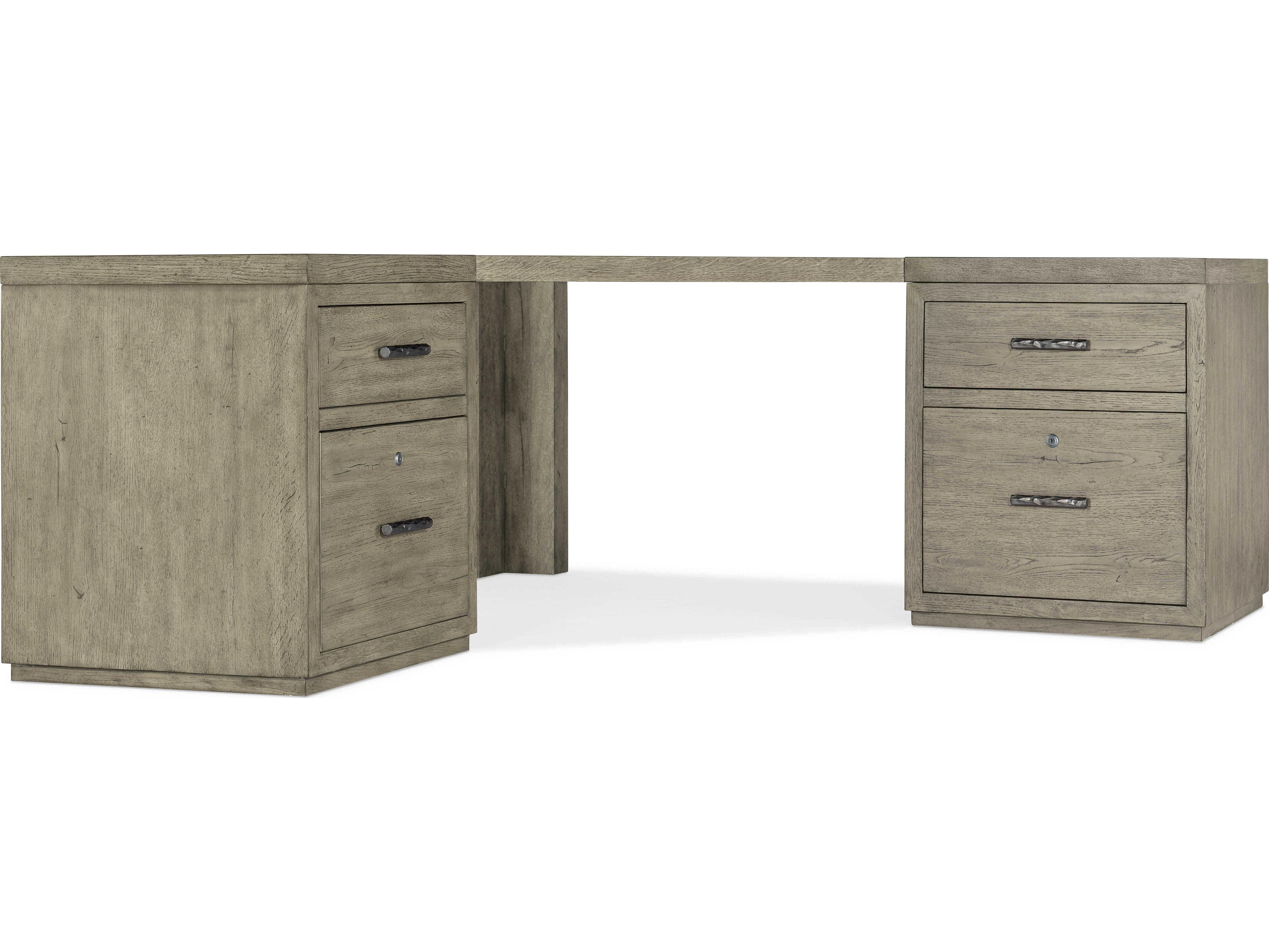 Hooker Furniture Linville Falls Wood Gray Oak Corner Desk