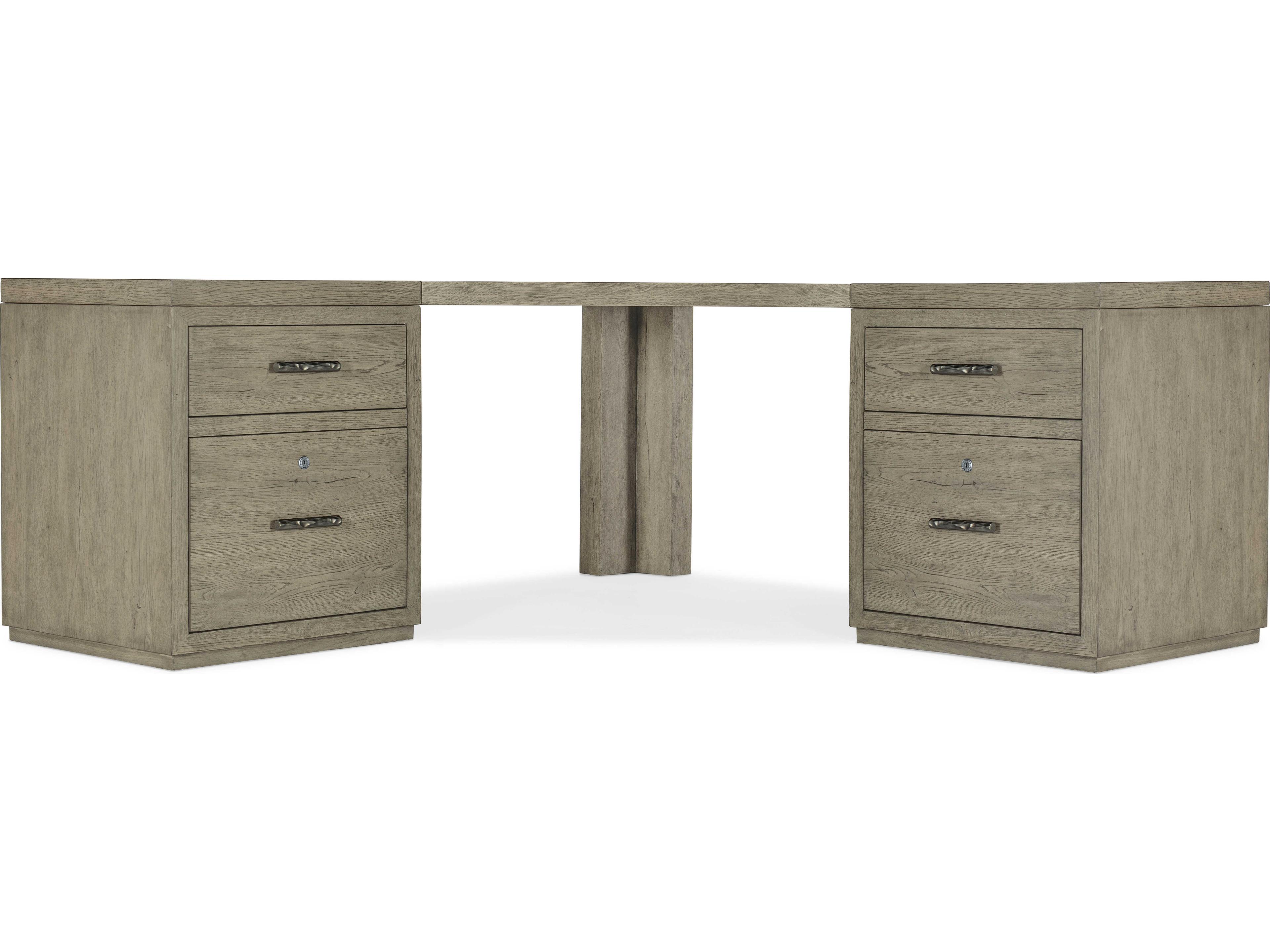 Hooker Furniture Linville Falls Wood Gray Oak Corner Desk