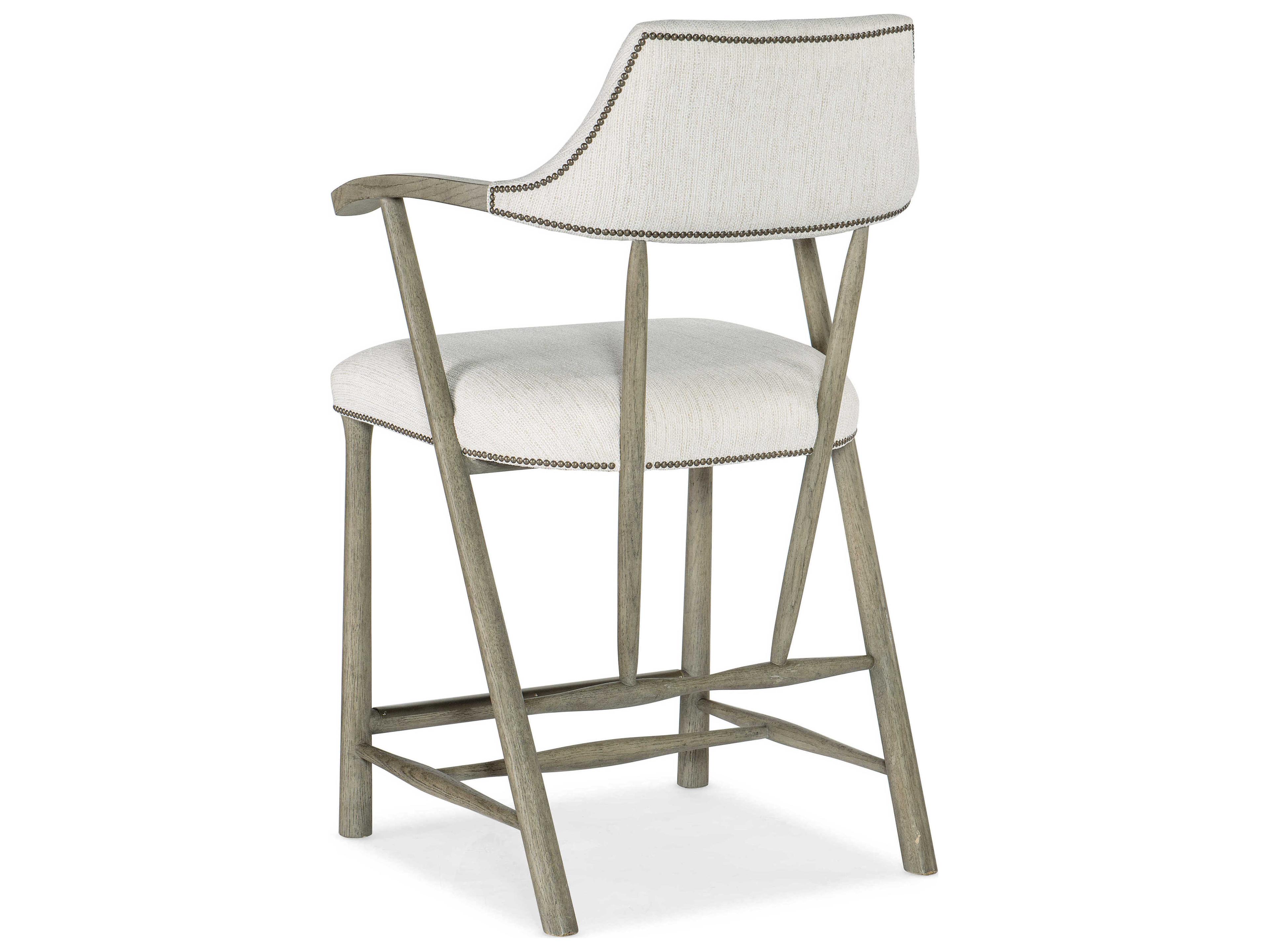 Hooker Furniture Linville Falls Upholstered Solid Wood Remington Porcelain Counter Stool