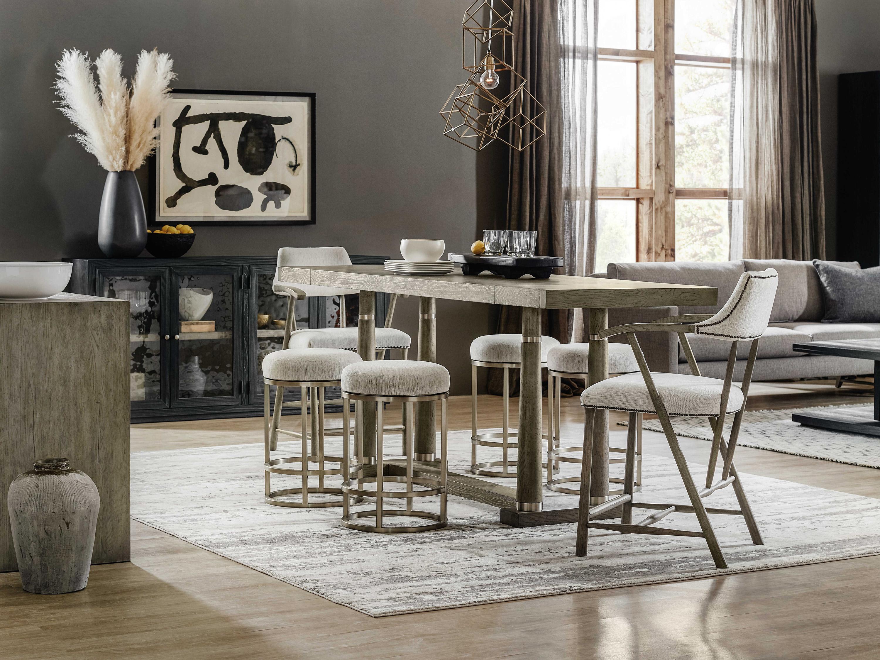 Hooker Furniture Linville Falls Upholstered Solid Wood Remington Porcelain Counter Stool