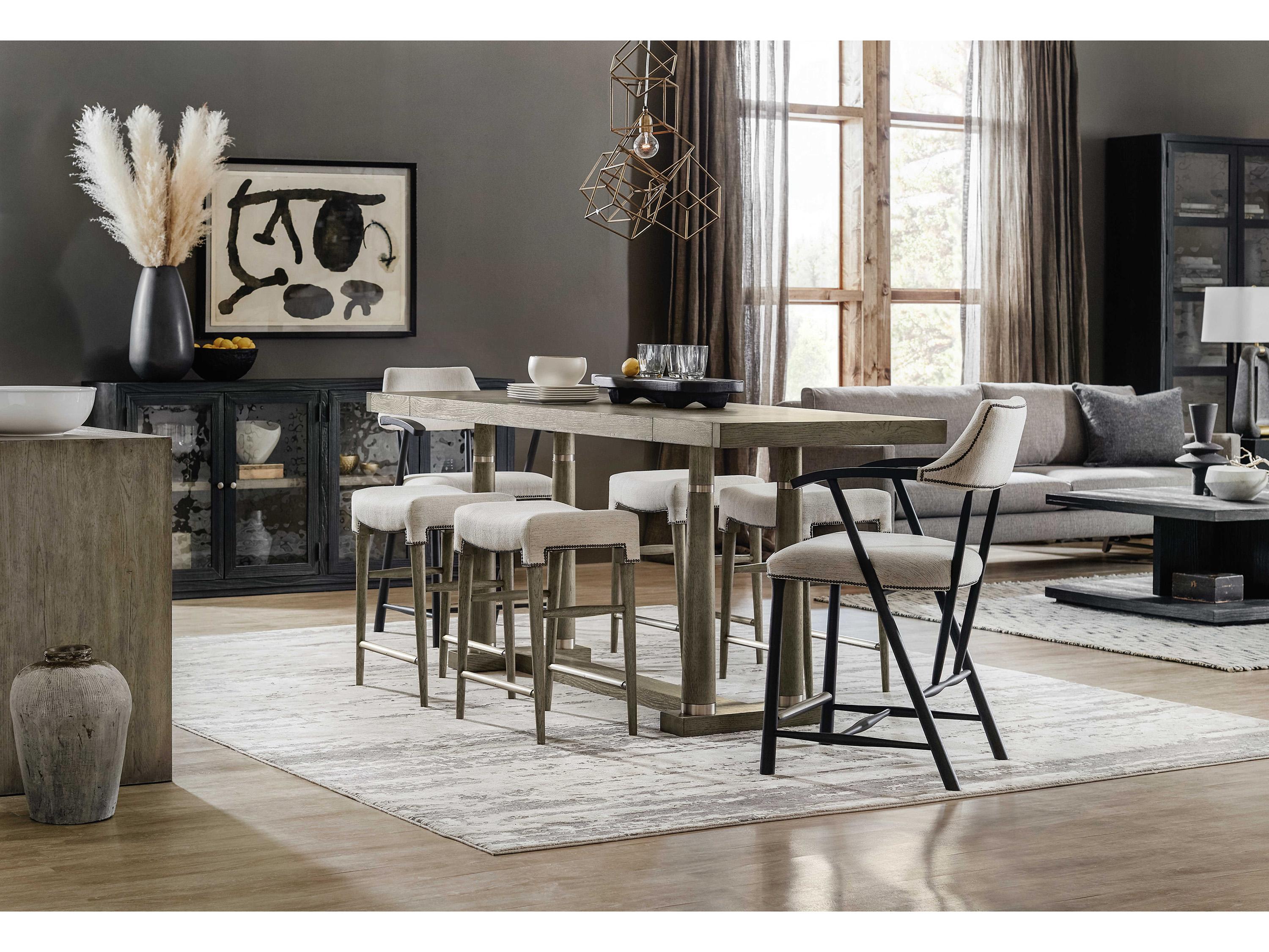 Hooker Furniture Linville Falls Upholstered Solid Wood Remington Porcelain Black Counter Stool