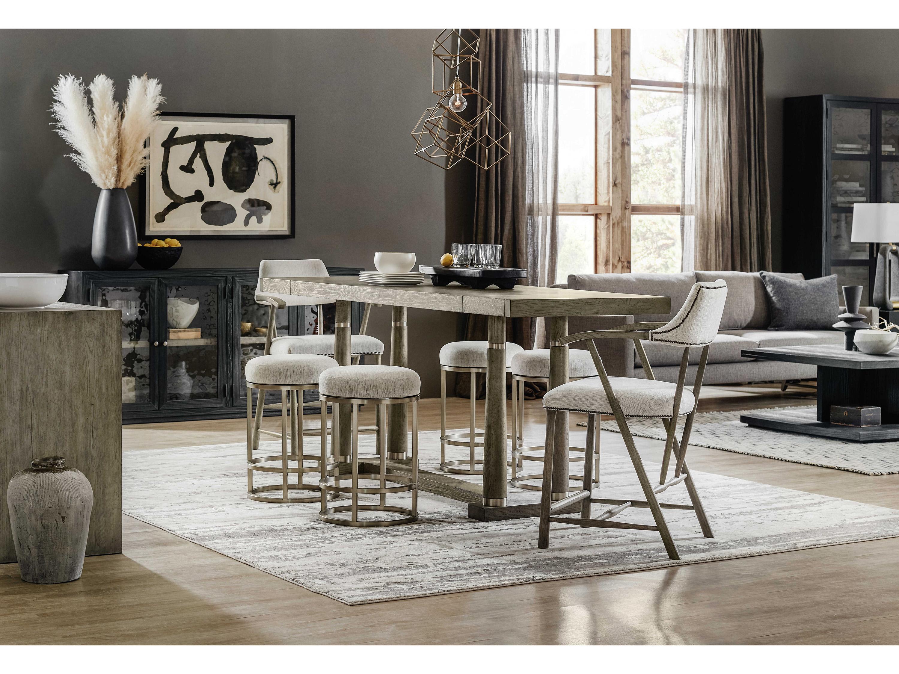 Hooker Furniture Linville Falls Upholstered Remington Porcelain Silver Counter Stool