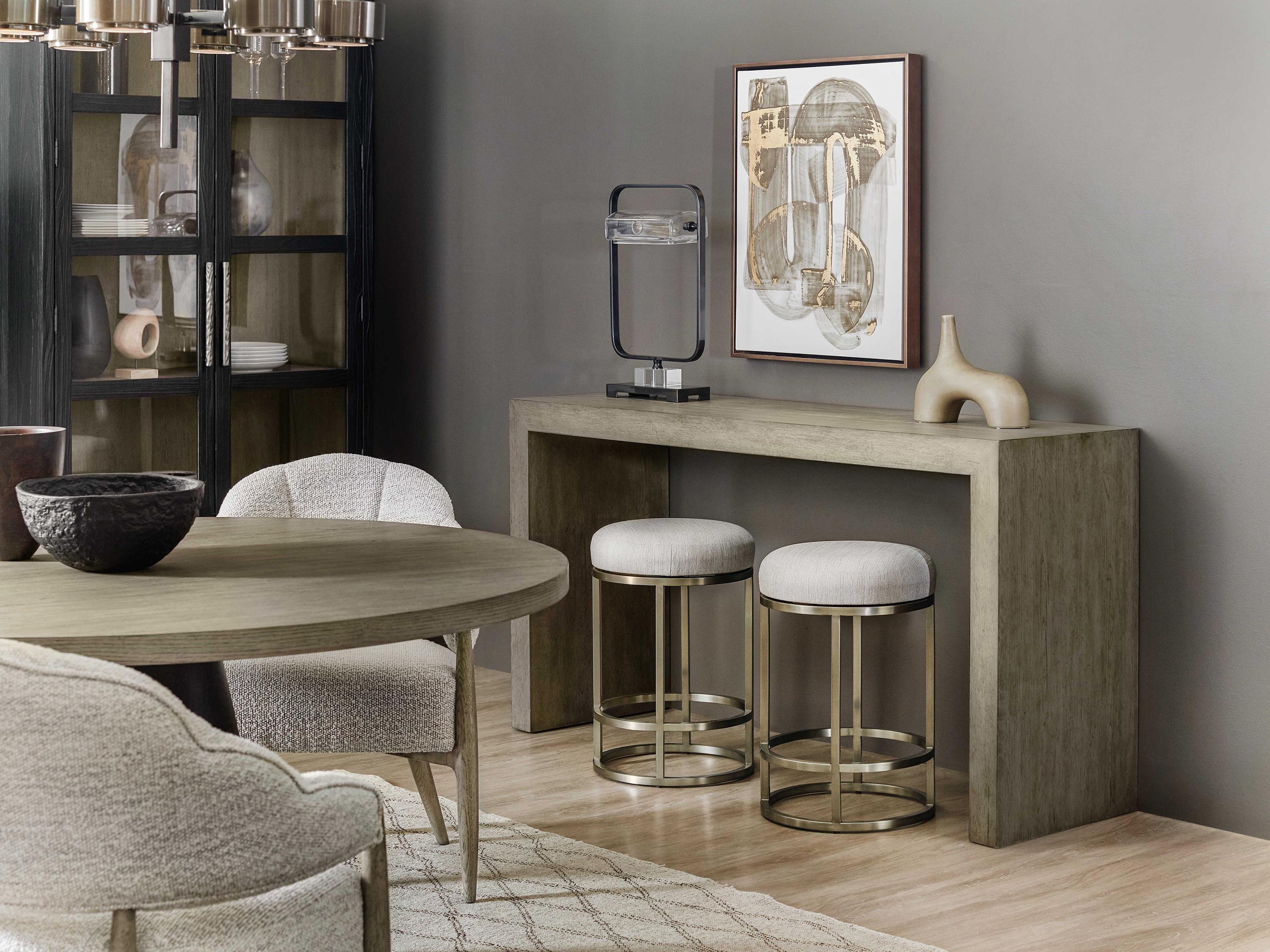 Hooker Furniture Linville Falls Upholstered Remington Porcelain Silver Counter Stool