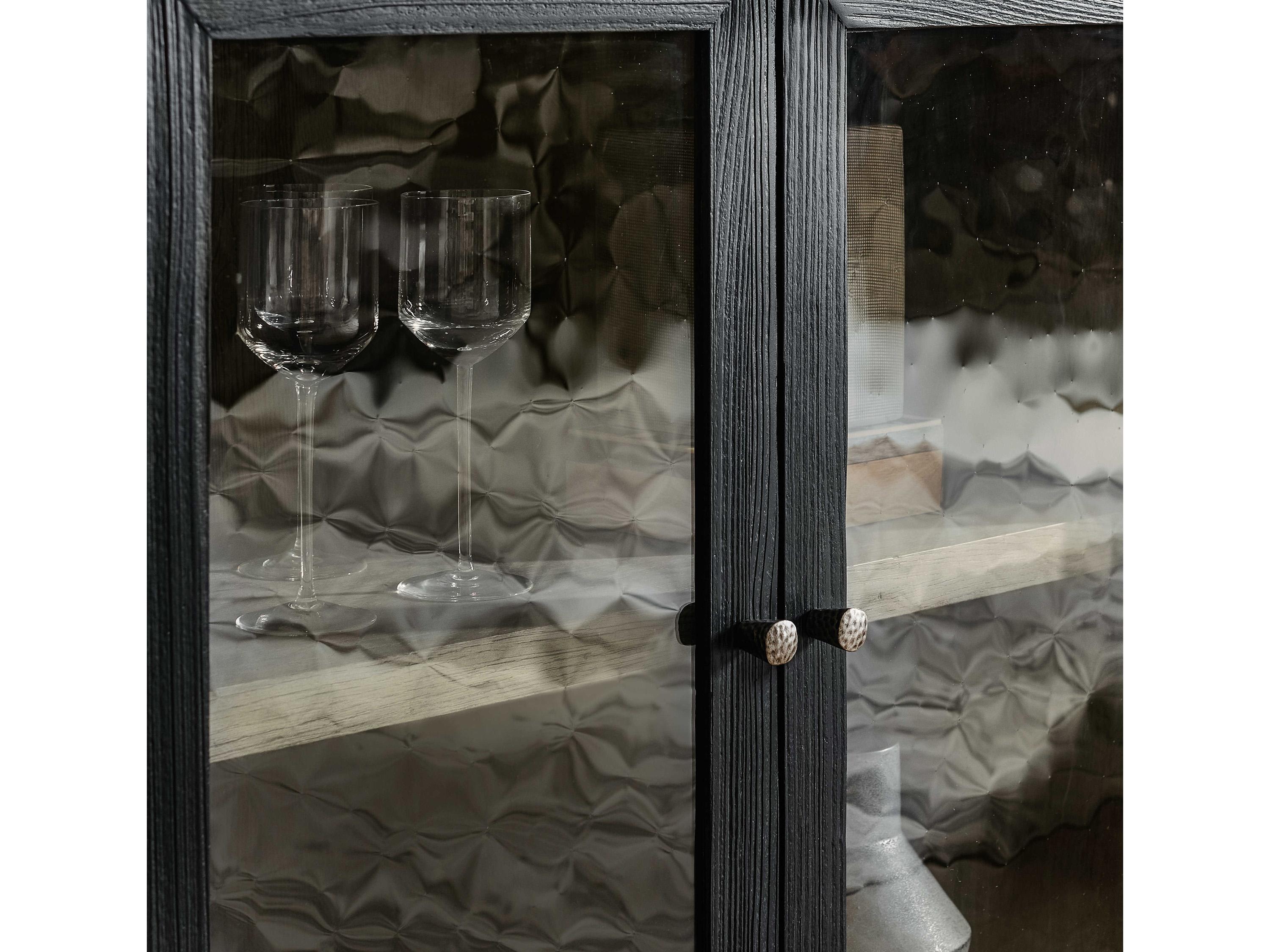 Hooker Furniture Linville Falls Shou Sugi Ban 74" Pine Wood Black Sideboard