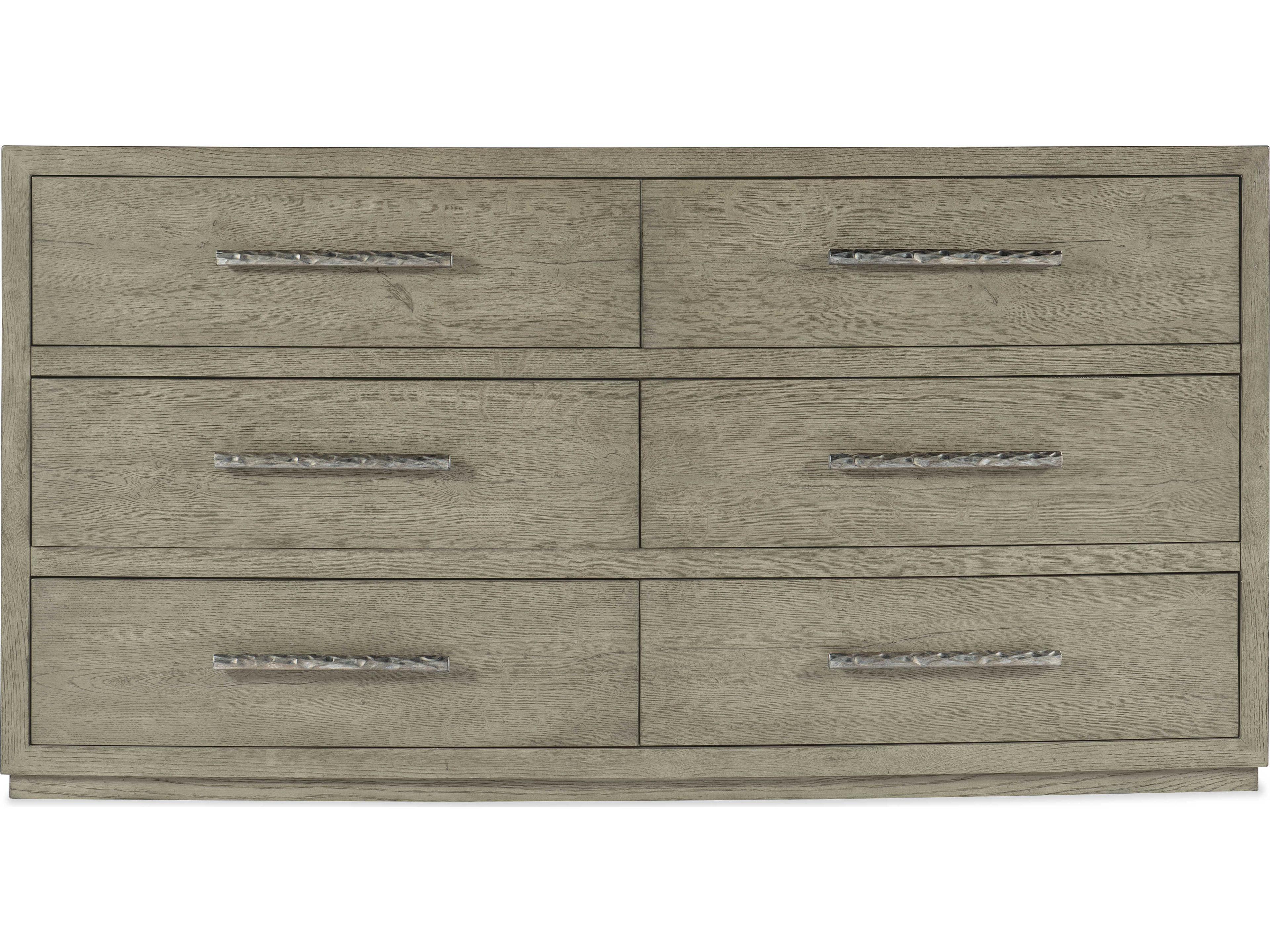 Hooker Furniture Linville Falls Chimney Gap 6-Drawers Gray Oak Wood Double Dresser