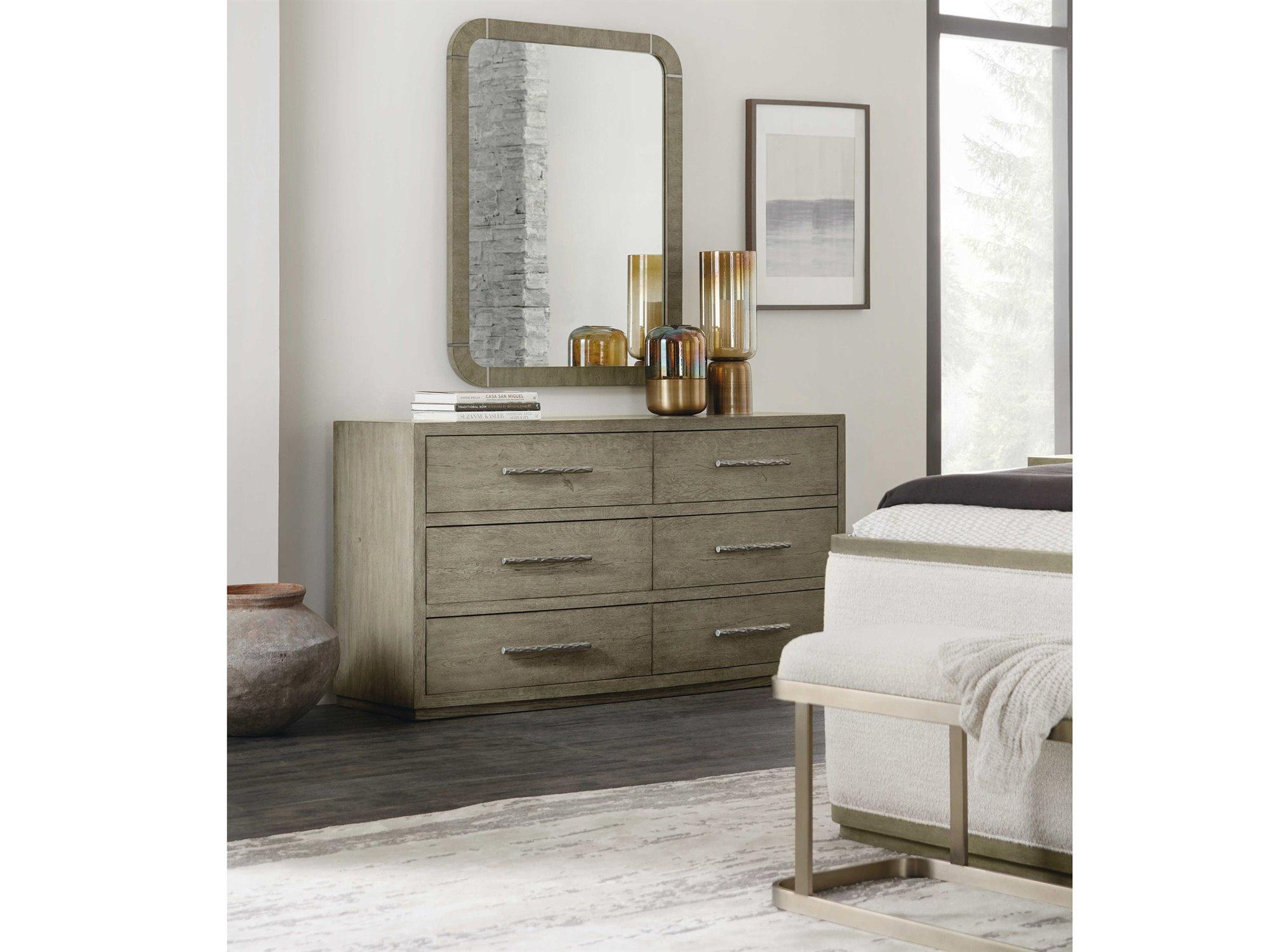 Hooker Furniture Linville Falls 6-Drawers Gray Oak Wood Double Dresser