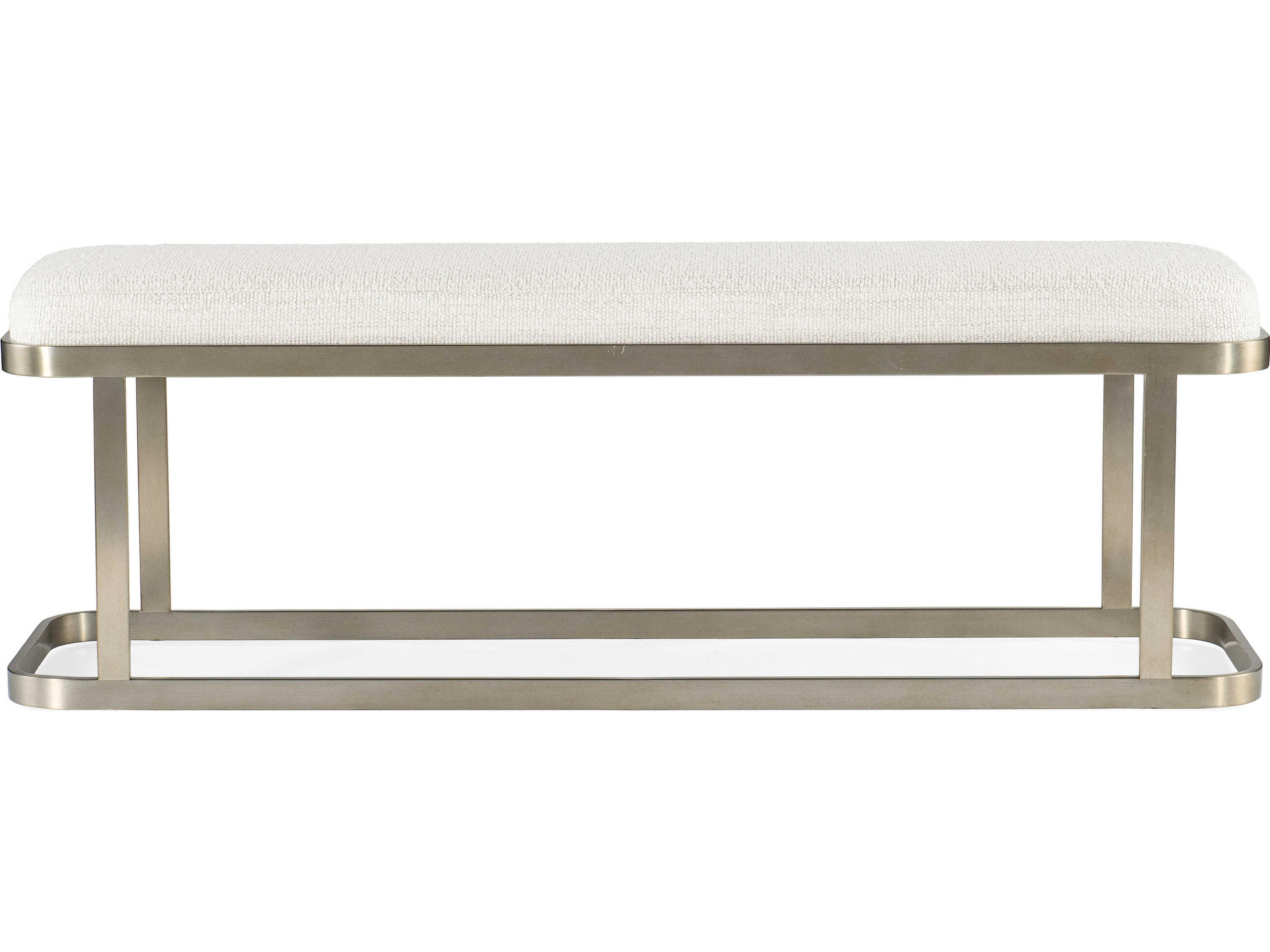 Hooker Furniture Linville Falls Merino Pearl Silver Upholstered Accent Bench